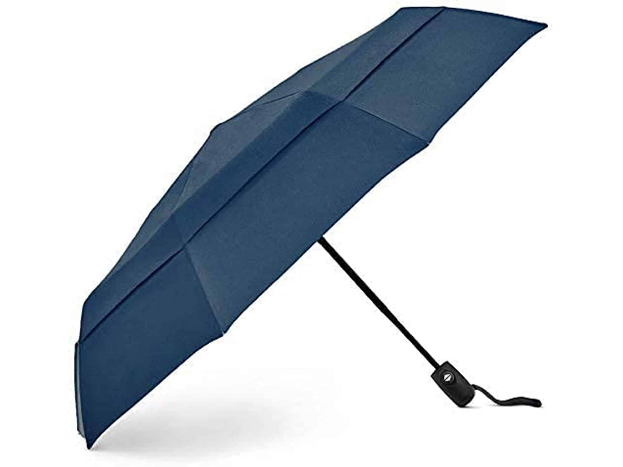 EEZ-Y Windproof Travel Umbrellas for Rain - Lightweight, Strong, Compact with & Easy Auto Open/Close Button for Single Hand Use - Double Vented Canopy for Men & Women