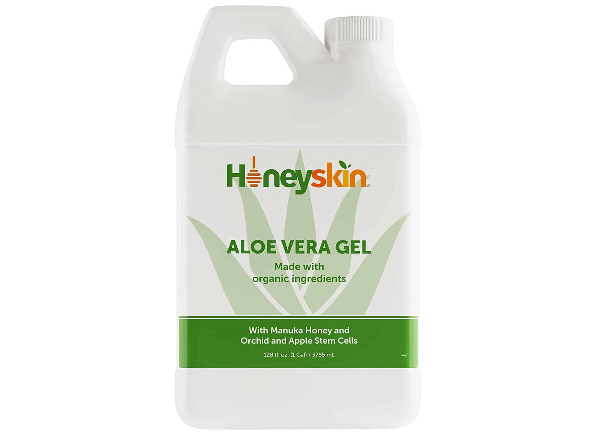 Organic Aloe Vera Gel - 100% Pure Aloe Gel for Face and Body - A Fresh Aloe Vera Plant, No Powder - Sunburn Relief - Aloe Vera Gel for Hair - Manuka Honey And Vegan Stem Cells - Made in the USA (8oz)