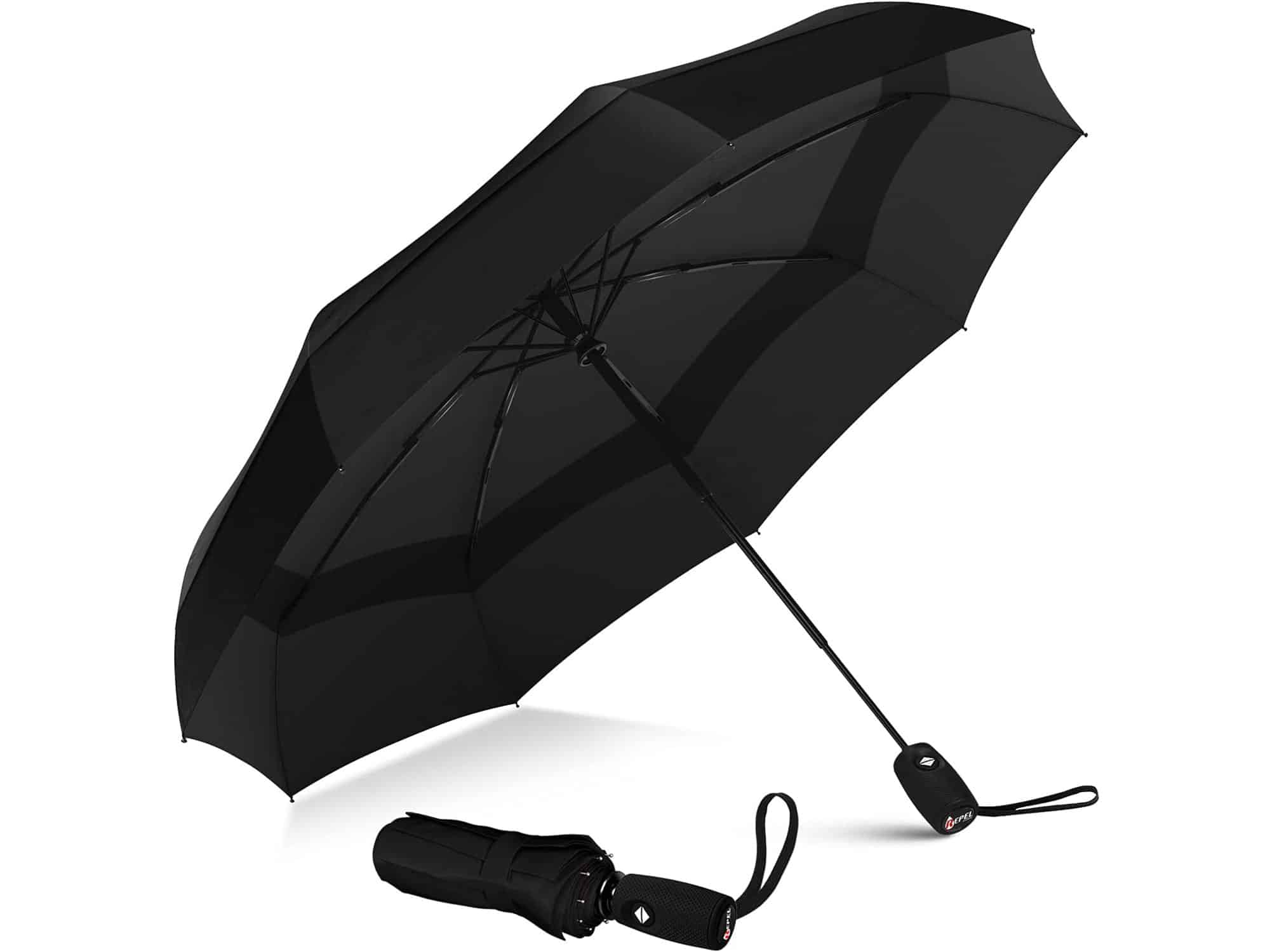 Repel Umbrella Windproof Travel Umbrella - Compact, Light, Automatic, Strong and Portable - Wind Resistant, Small Folding Backpack Umbrella for Rain - Men and Women