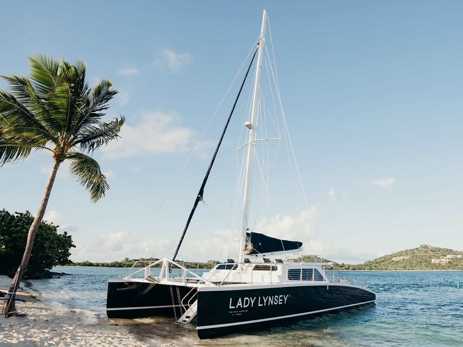 The luxurious catamaran, Lady Lynsey, is one of the many perks guests can enjoy at the Ritz-Carlton, St. Thomas, in the U.S. Virgin Islands.