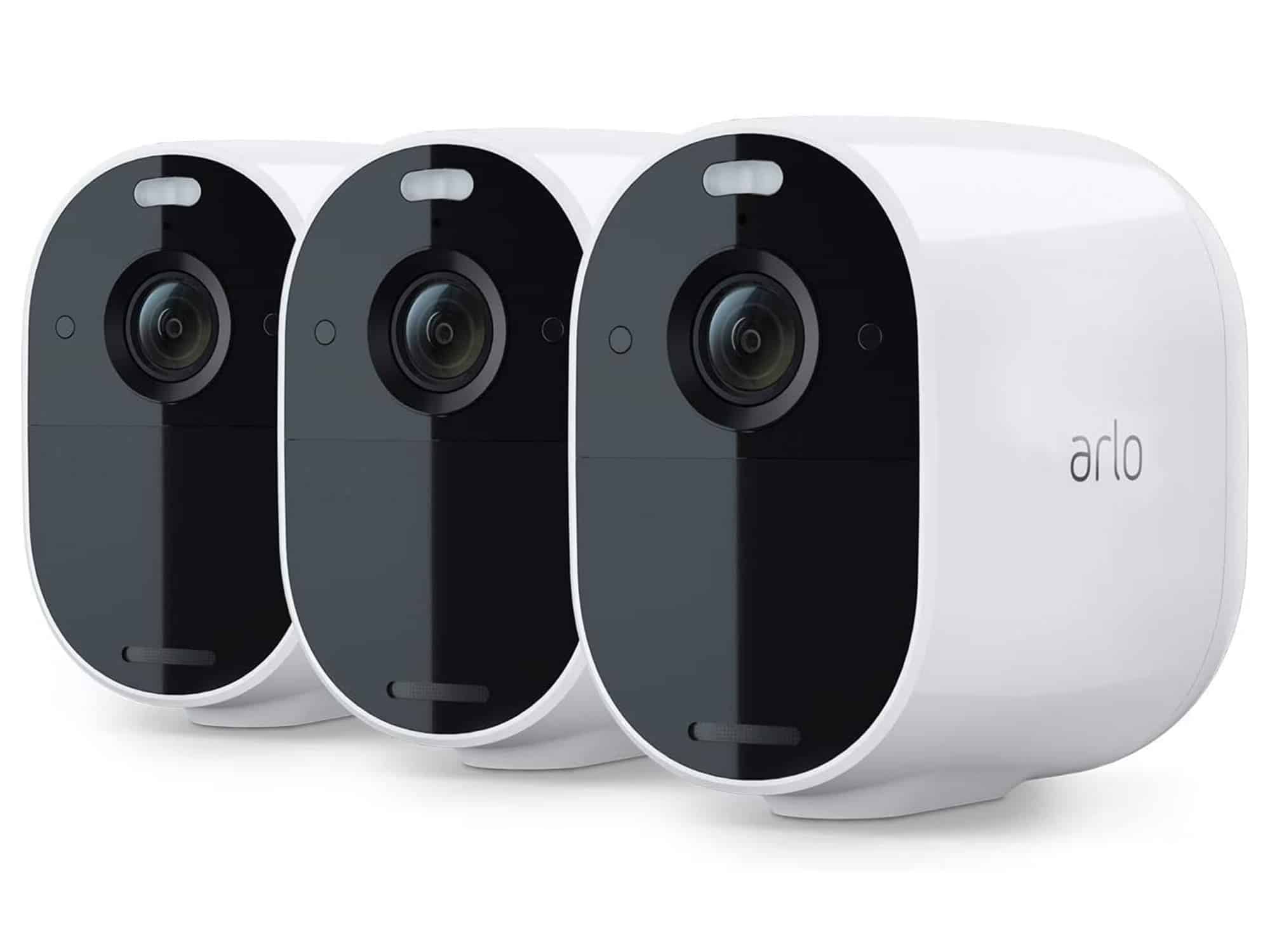 Arlo Essential Spotlight Camera - 3 Pack - Wireless Security, 1080p Video, Color Night Vision, 2 Way Audio, Wire-Free, Direct to WiFi No Hub Needed, Works with Alexa, White - VMC2330