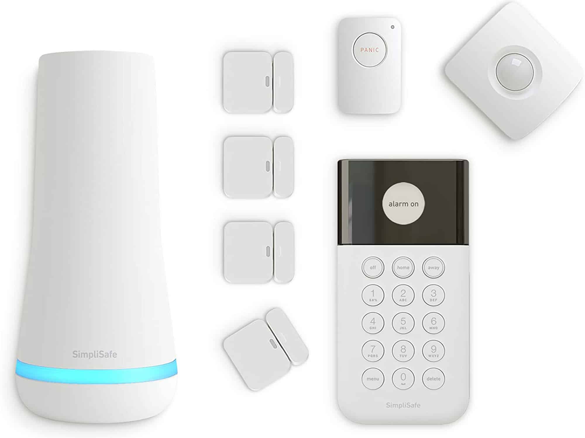 SimpliSafe 8 Piece Wireless Home Security System - Optional 24/7 Professional Monitoring - No Contract - Compatible with Alexa and Google Assistant, White