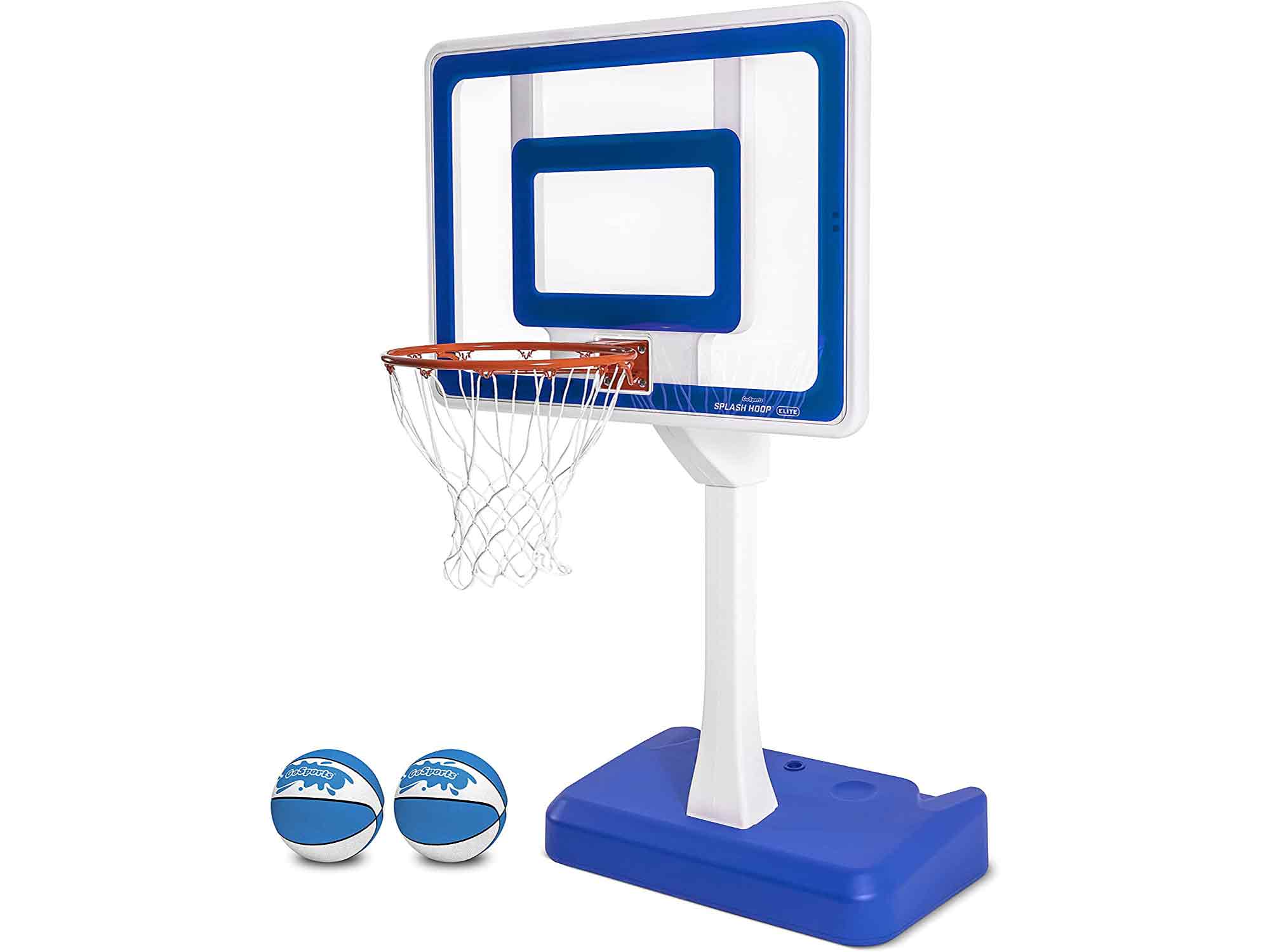GoSports Splash Hoop Elite Pool Basketball Hoop with Water Weighted Base, Regulation Steel Rim and 2 Pool Basketballs