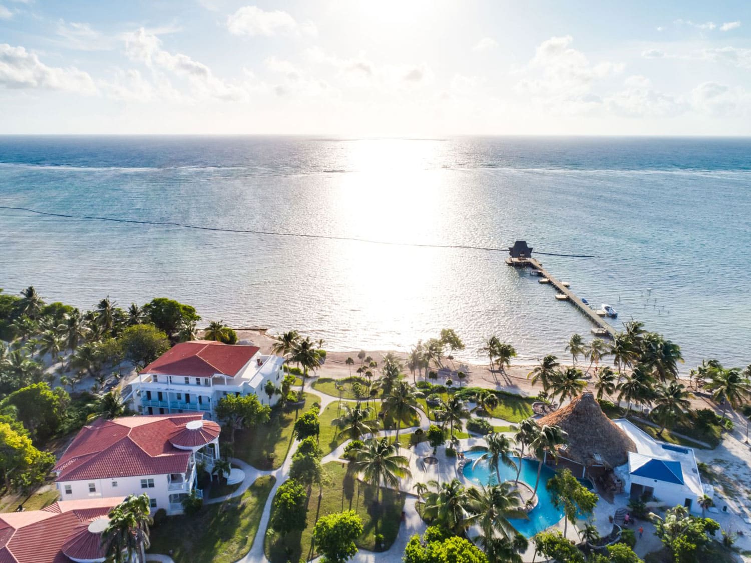 An aerial view of the brand new Margaritaville Beach Resort Ambergris Caye in Belize. Credit: Margaritaville Beach Resort Ambergris Caye