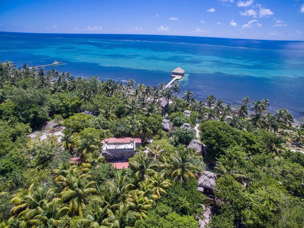 An aerial view of Ak’bol Yoga Retreat and Eco-Resort in Belize.