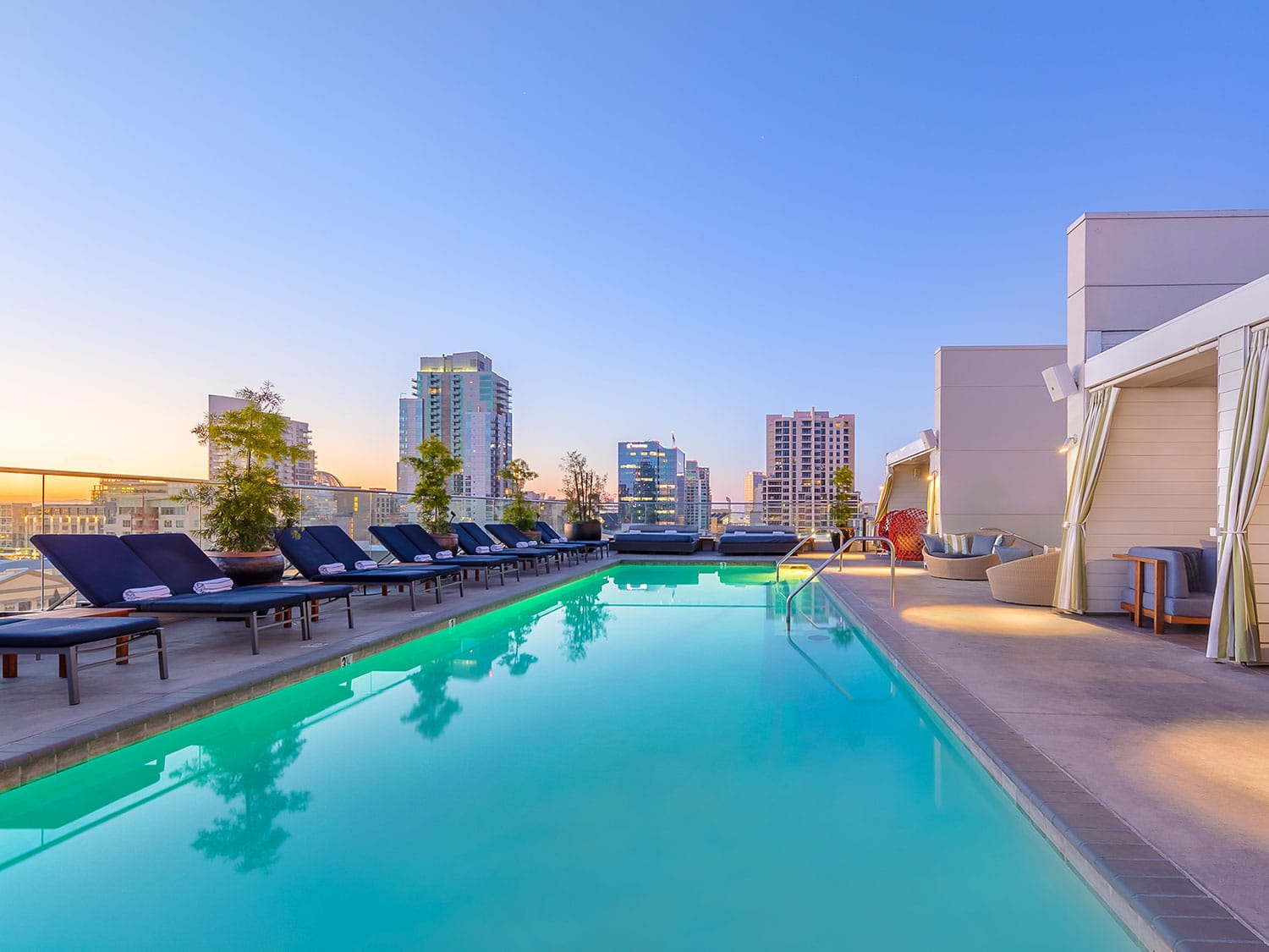 The view from the rooftop pool at Andaz San Diego in California.