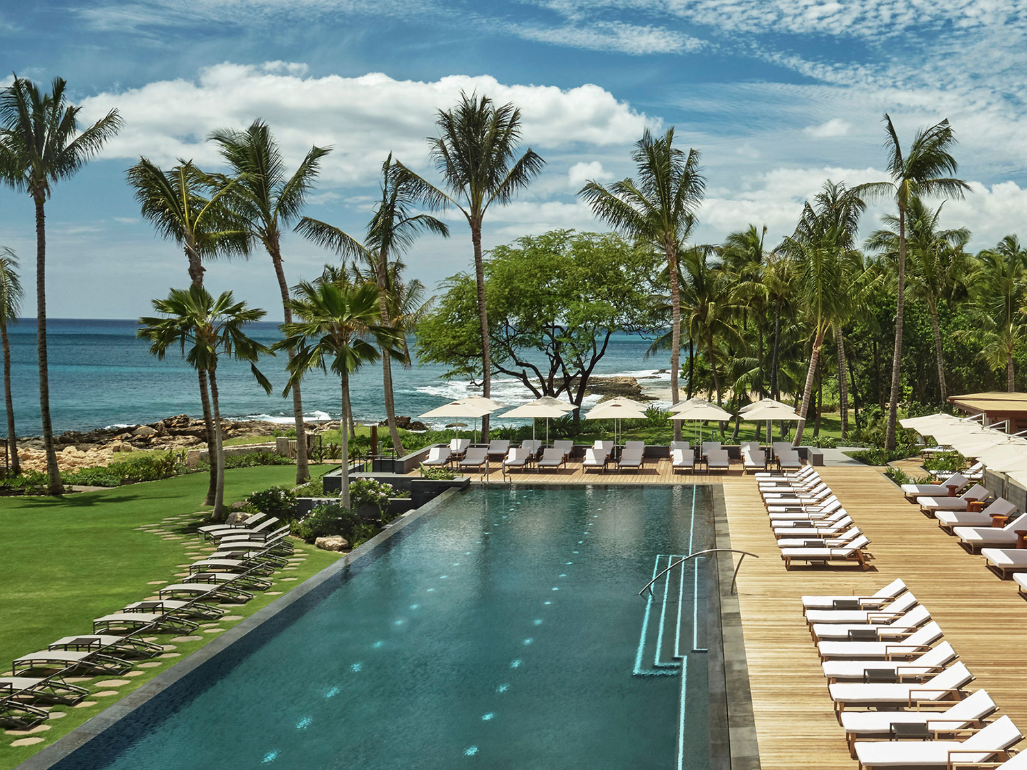 The magnificent pool at The Four Seasons Resort at Ko Olina.