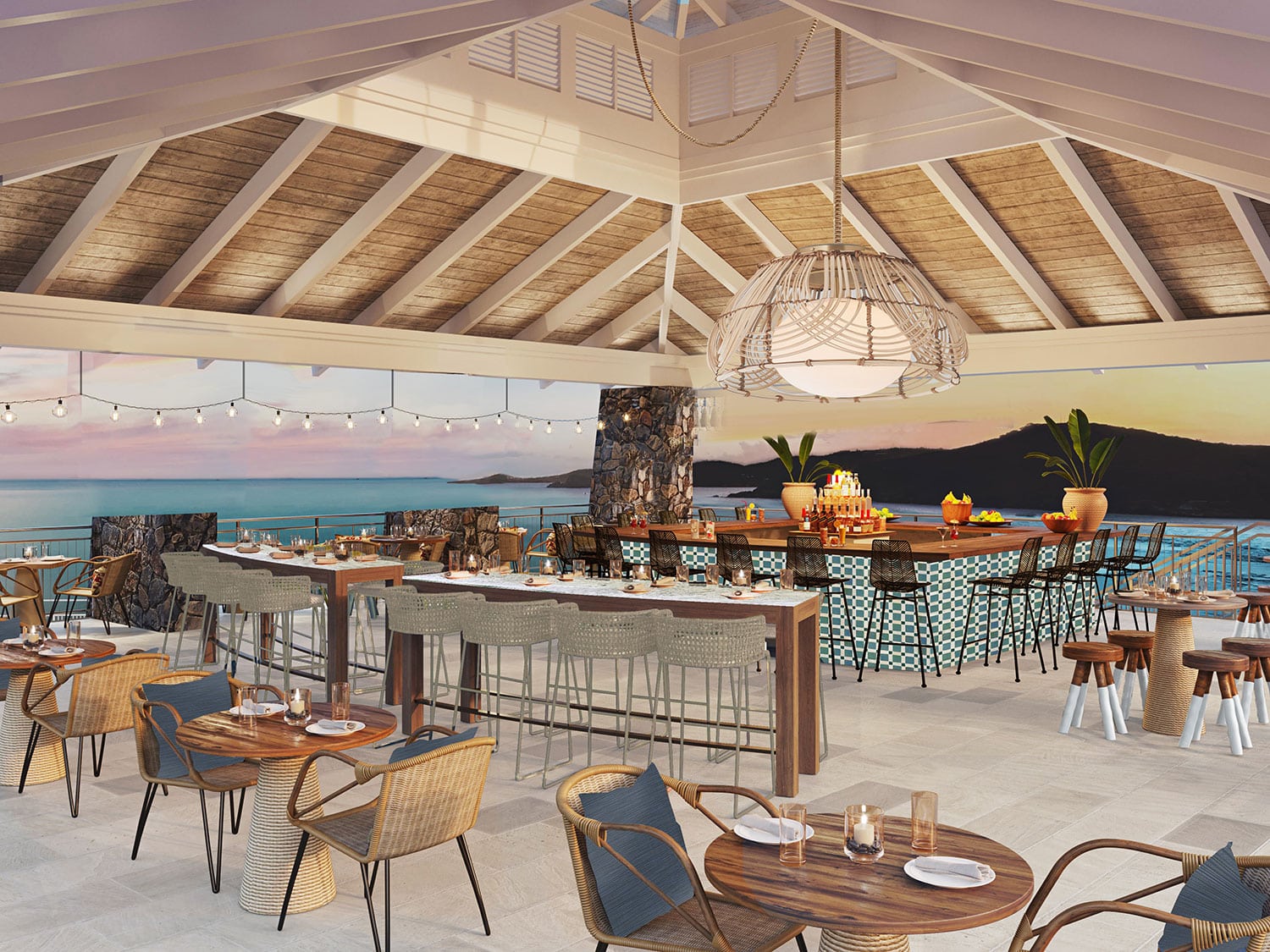 A rendering of the Luna Mar restaurant at Frenchman's Reef in St. Thomas, U.S. Virgin Islands.