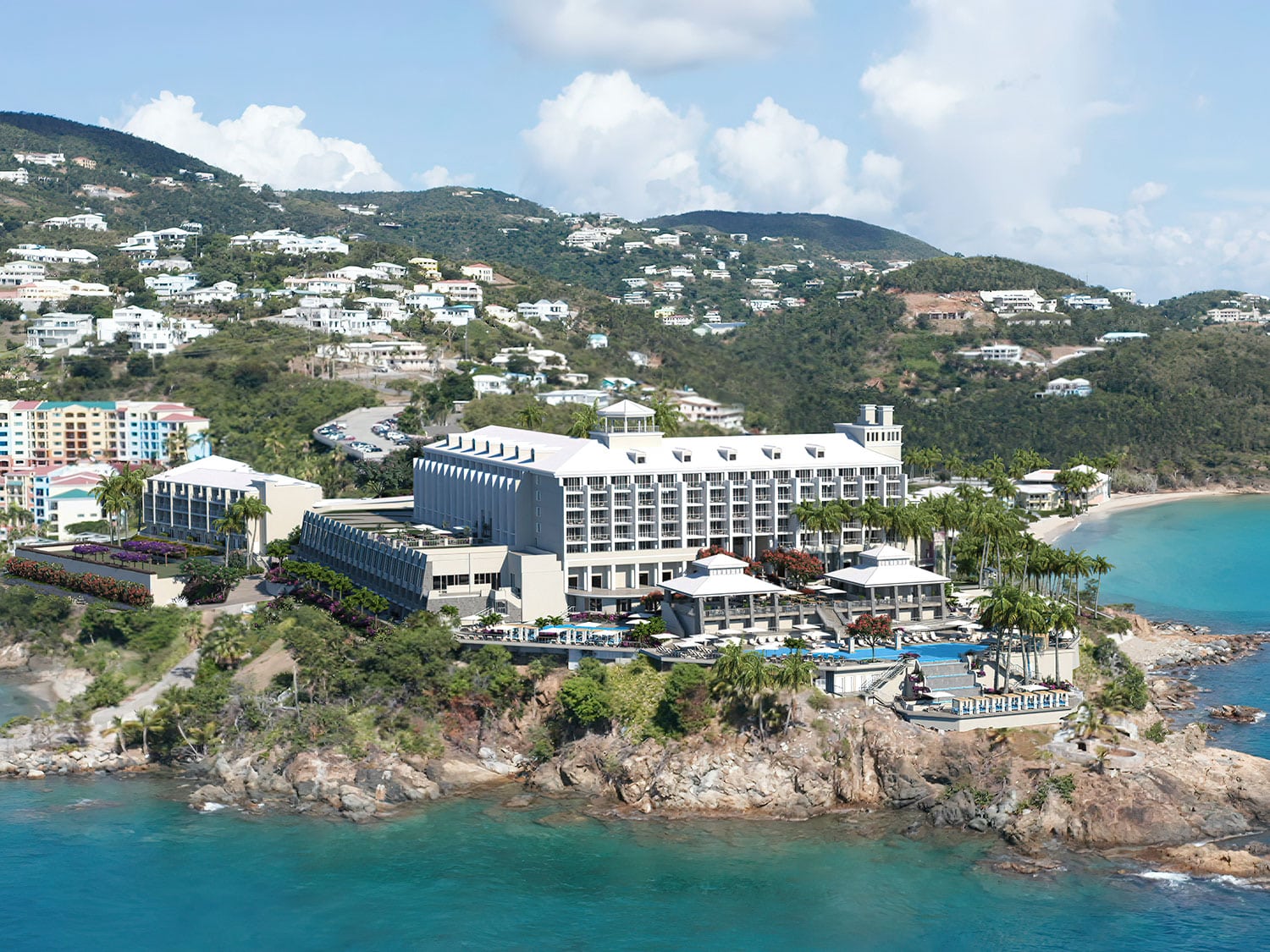 An aerial view of the new Westin Beach Resort and Spa at Frenchman’s Reef in St. Thomas, U.S. Virgin Islands.