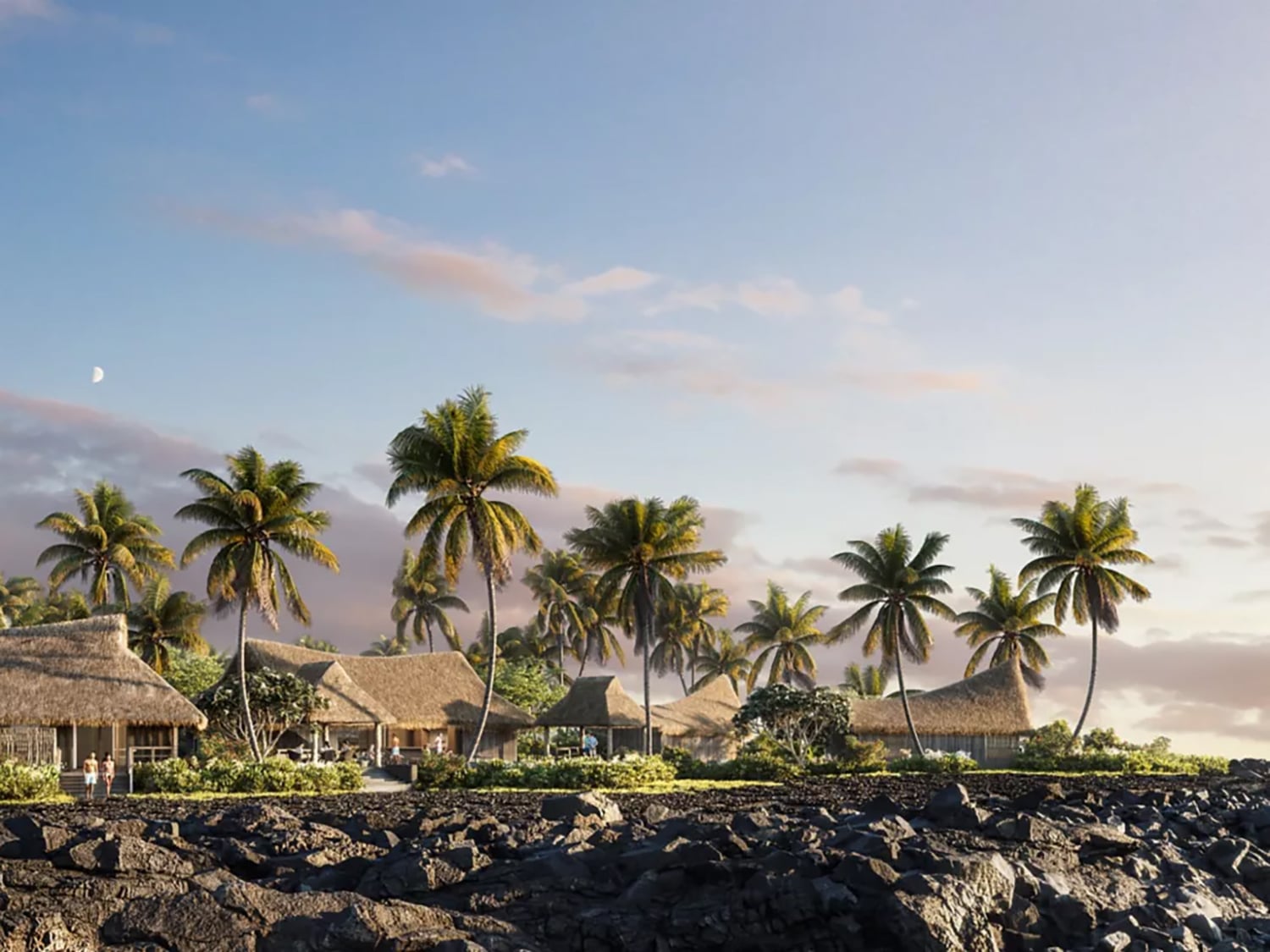 The renovated Kona Village, a Rosewood Resort, boasts 150 standalone rooms and suites in a majestic Hawaii setting.