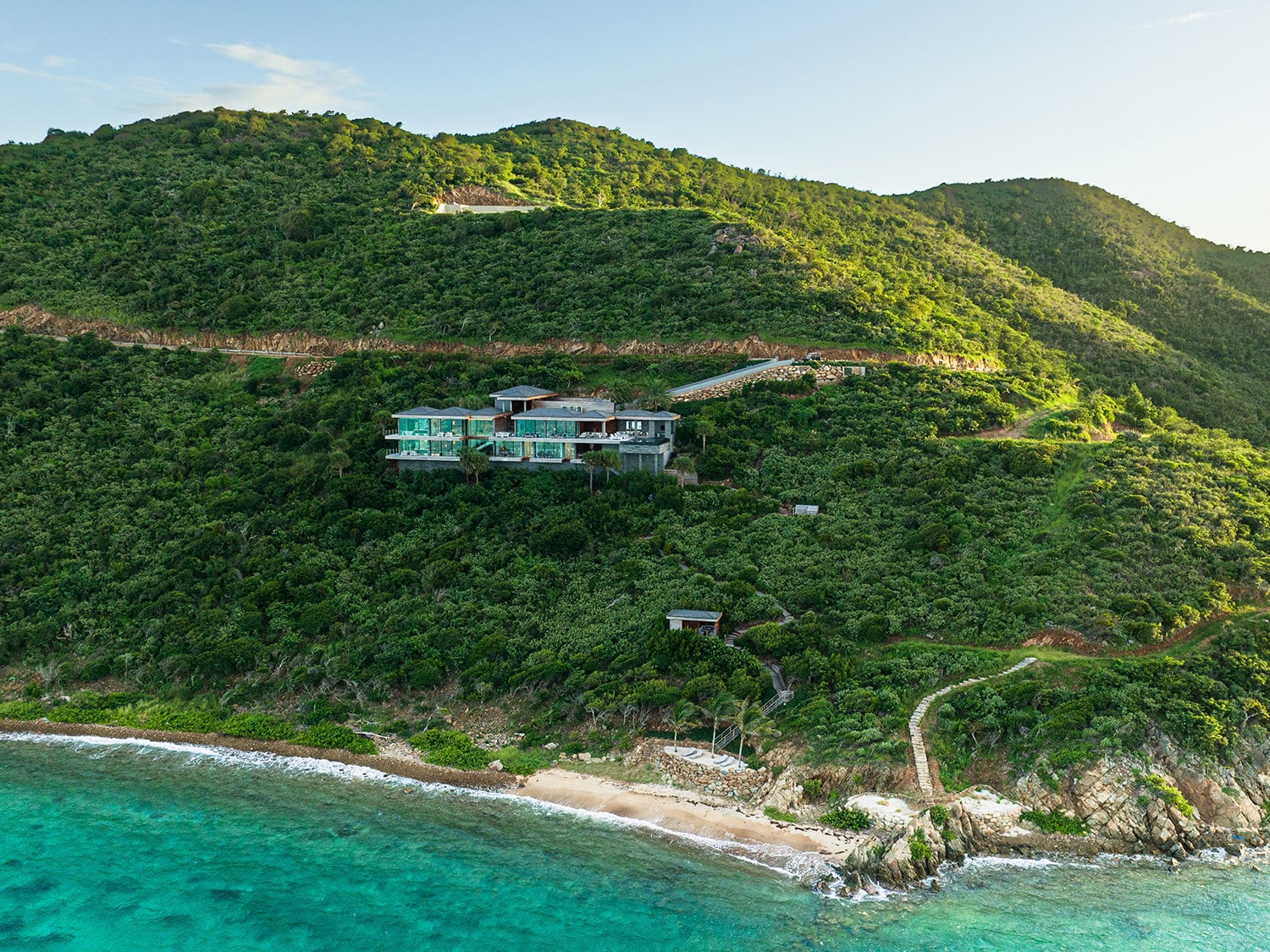 An aerial view of the ‘Constellations’ estate in the exclusive Oil Nut Bay community in the British Virgin Islands.
