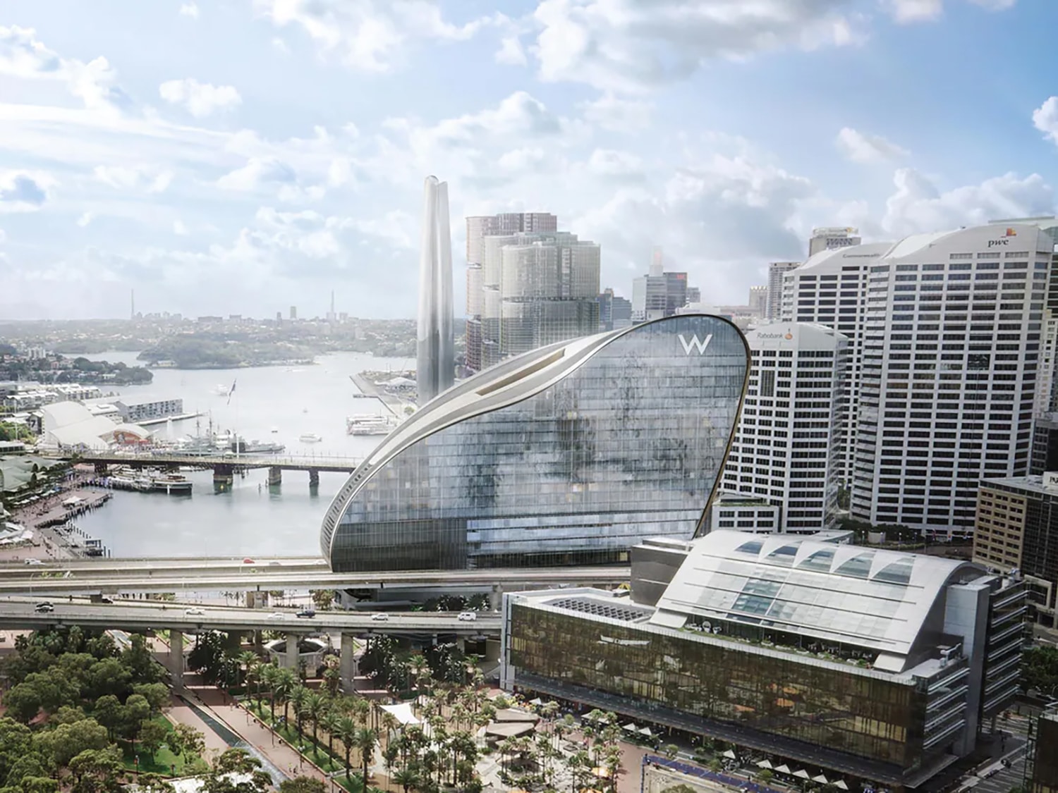 A rendering of the incredible new W Sydney resort, set to open in Australia in October 2023.