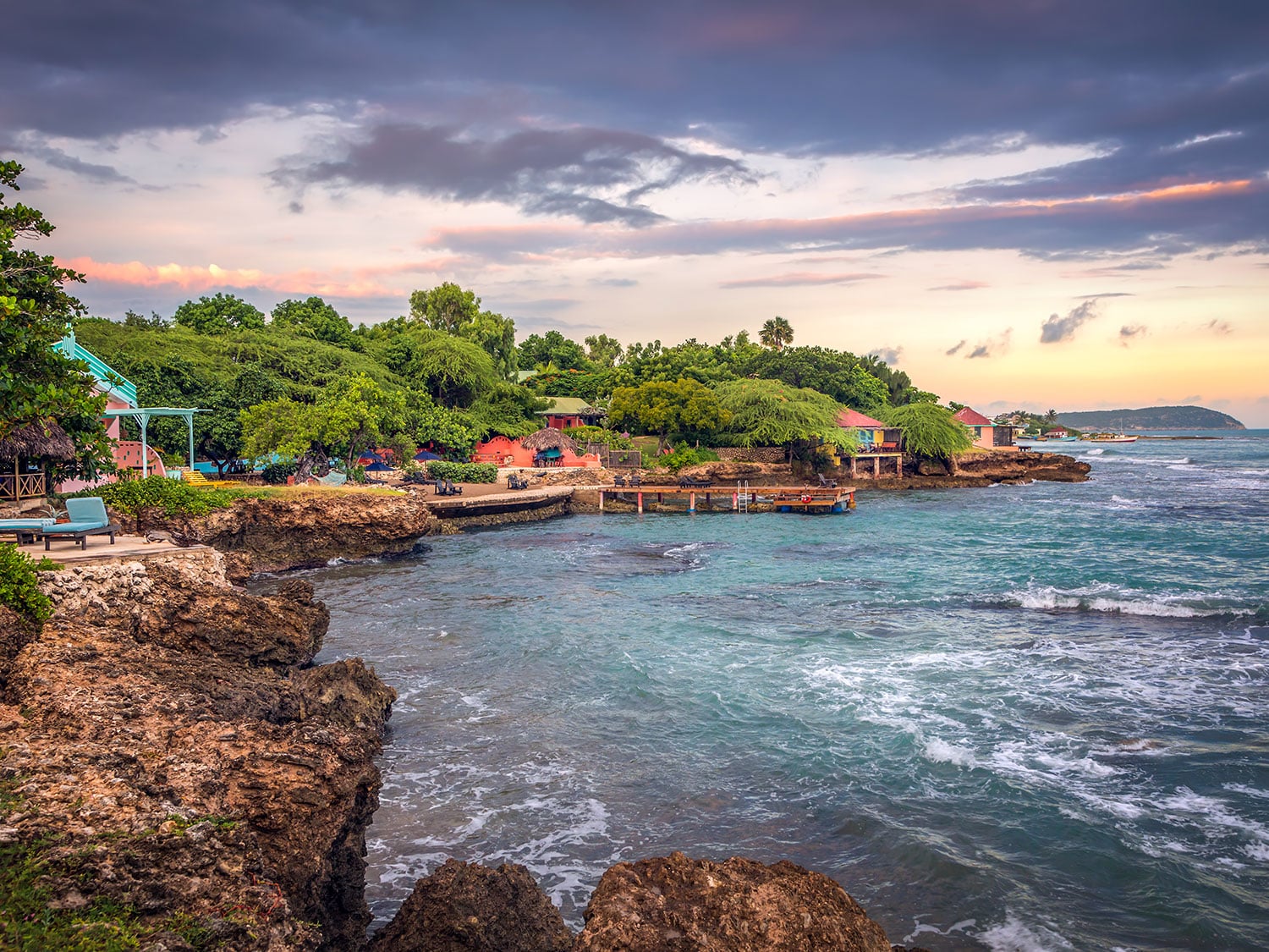 The view of the beach and property at Jake’s Hotel in Treasure Beach on Jamaica’s southern coast.