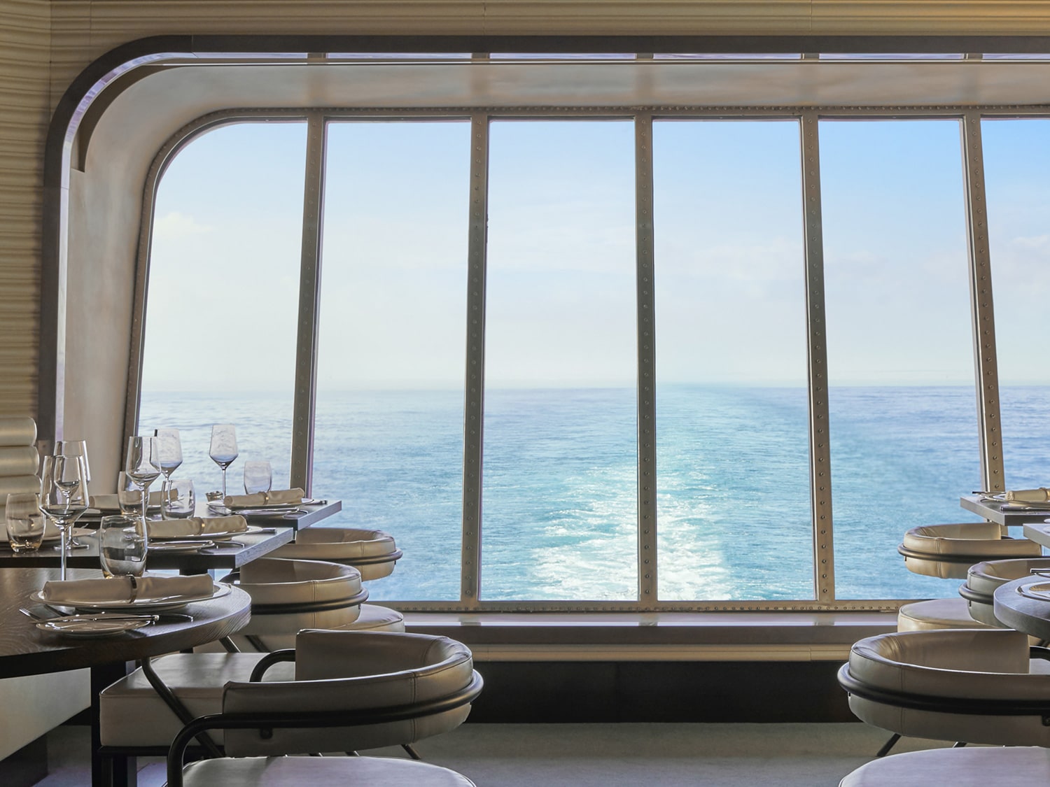The view from the Virgin Voyages Valiant Lady dining experience, The Wake.