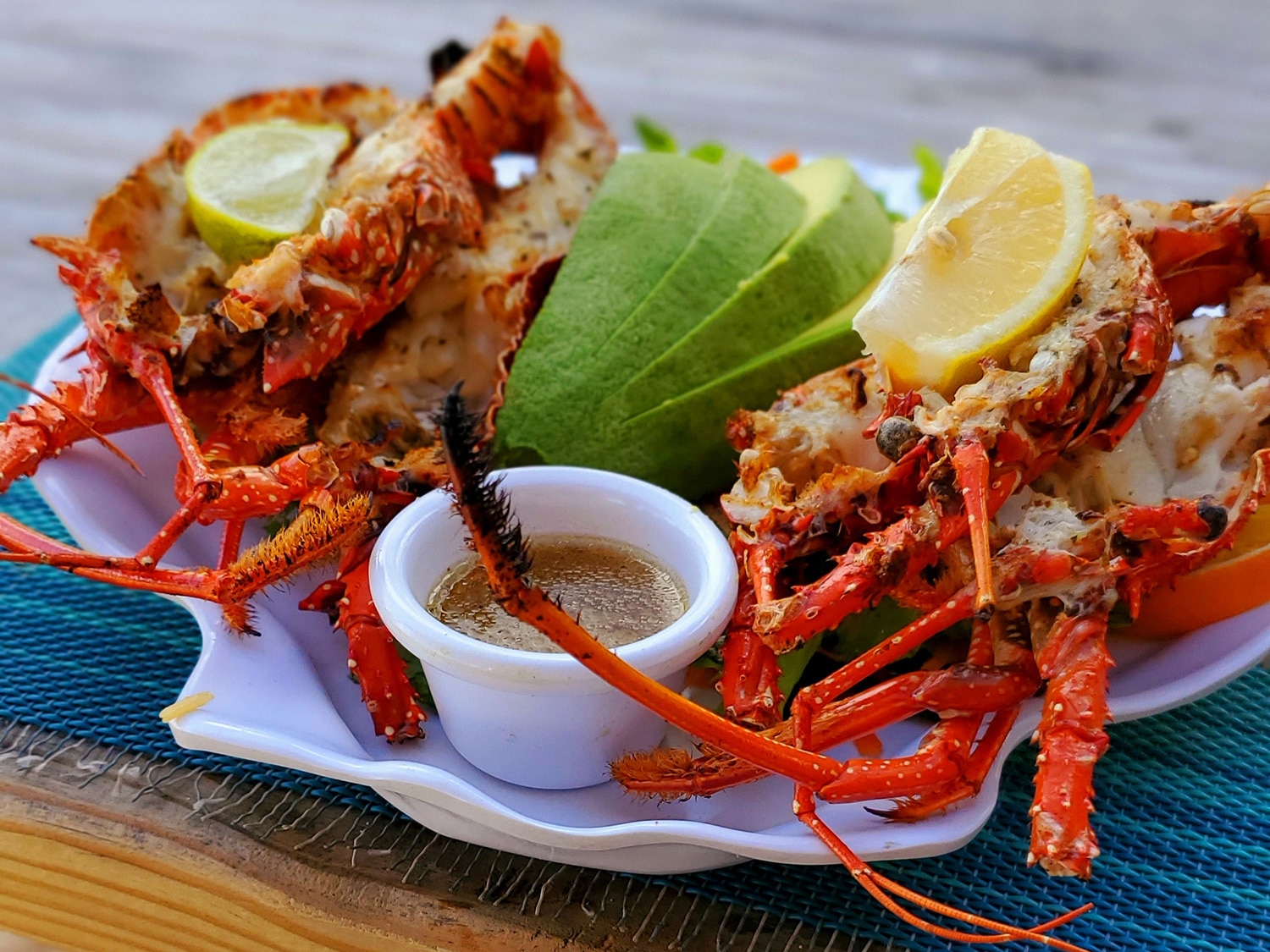 A delicious lobster dish served on Sandy Island in Anguilla.