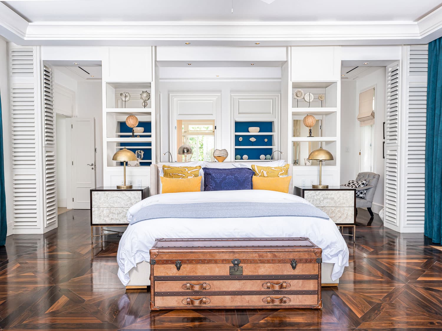 An interior bedroom suite at the Villa Tamarindo rental property in the Caribbean island of Barbados.