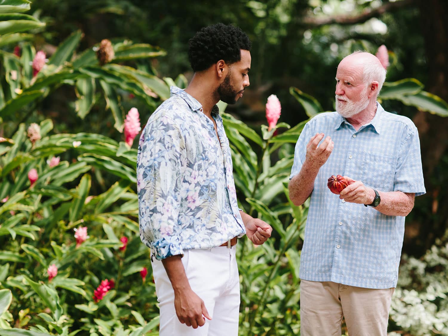 Landscaper Jim Heid leads guests on regular tours of the ample gardens at Grand Wailea Maui, A Waldorf Astoria Resort, in Hawaii.