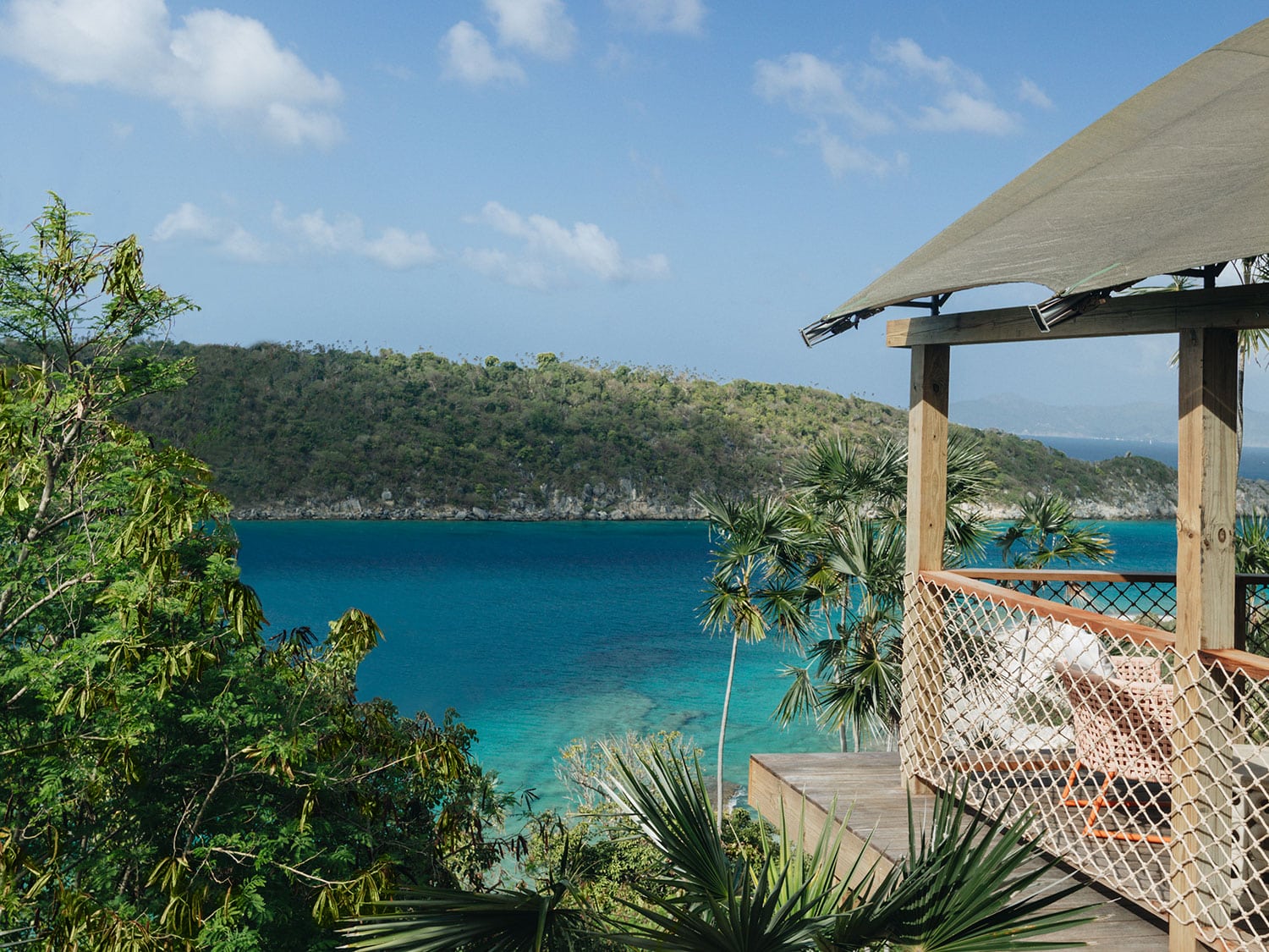 The view from a private glamping tent at Lovango Resort and Beach Club in St. John, U.S. Virgin Islands.