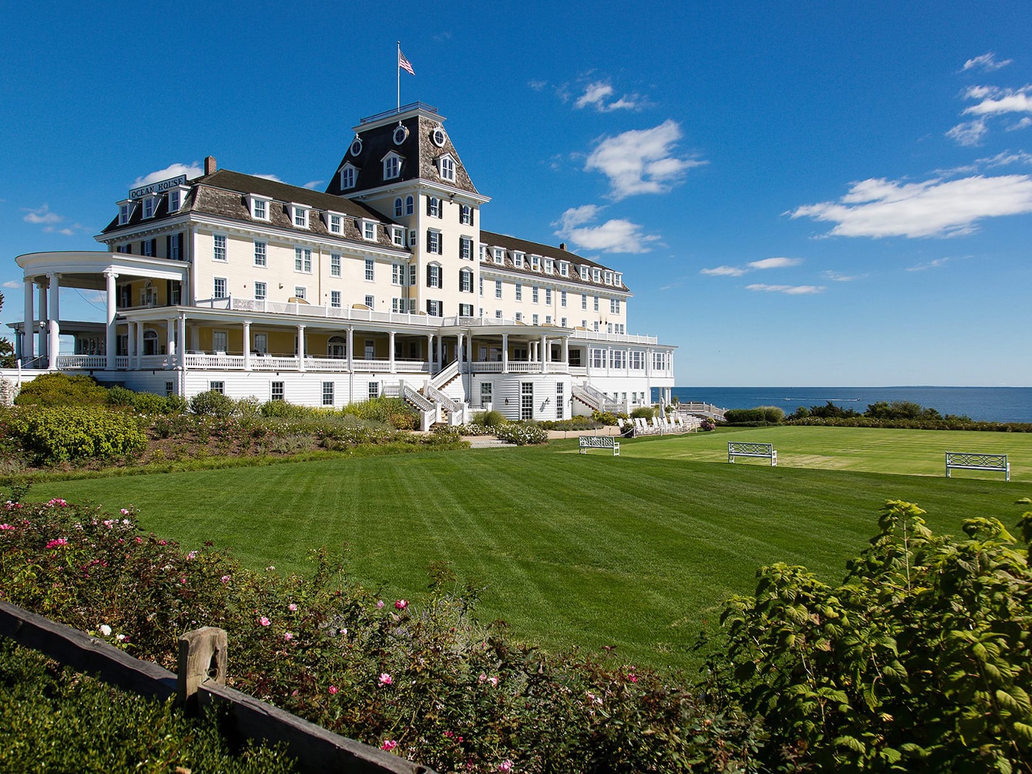 The exterior of the Ocean House hotel located in Watch Hill, Rhode Island.
