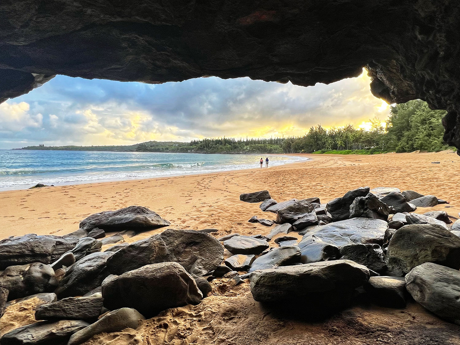 A secluded cove near the beach located next to The Ritz-Carlton Maui, Kapalua, in Hawaii.
