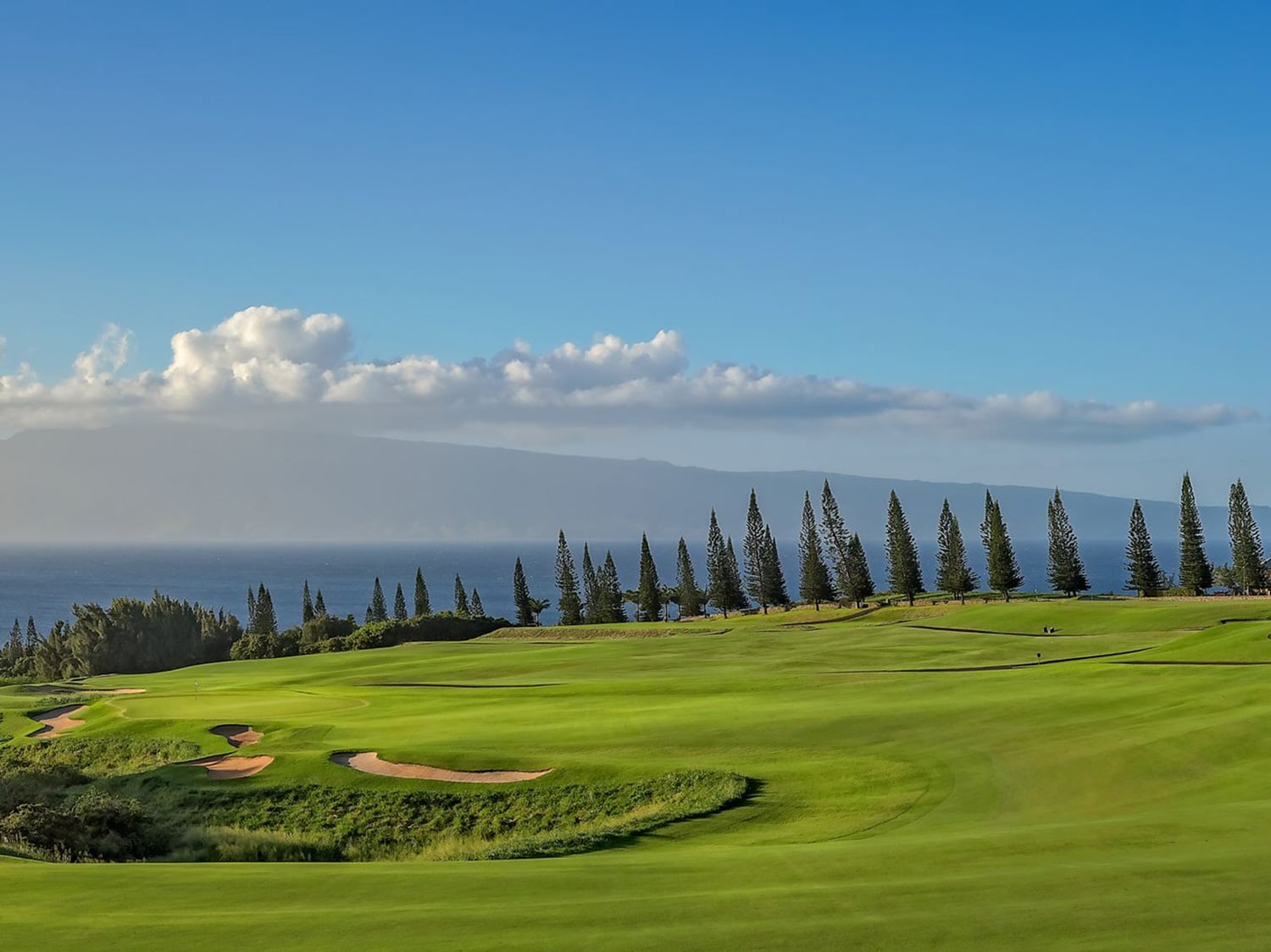 One of the scenic holes of the Plantation Course at The Ritz-Carlton Maui, Kapalua, in Hawaii.