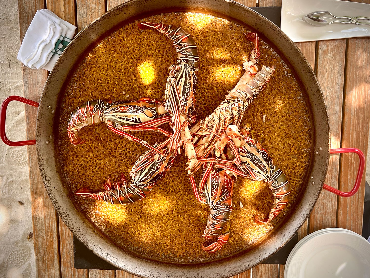 A dish of the signature paella from The St. Regis Maldives Vommuli Resort.