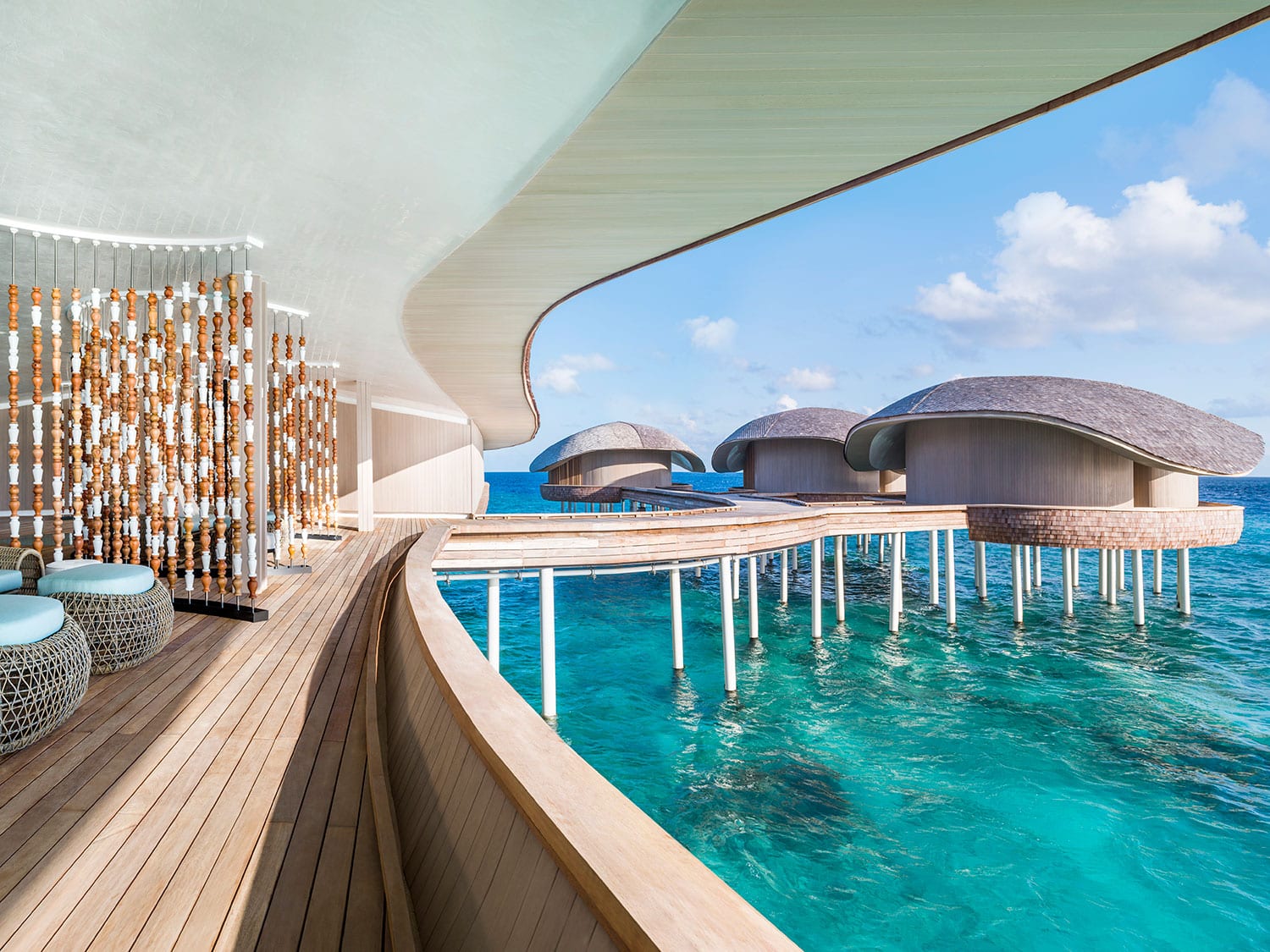 The spa and Iridium Room at The St. Regis Maldives Vommuli Resort.