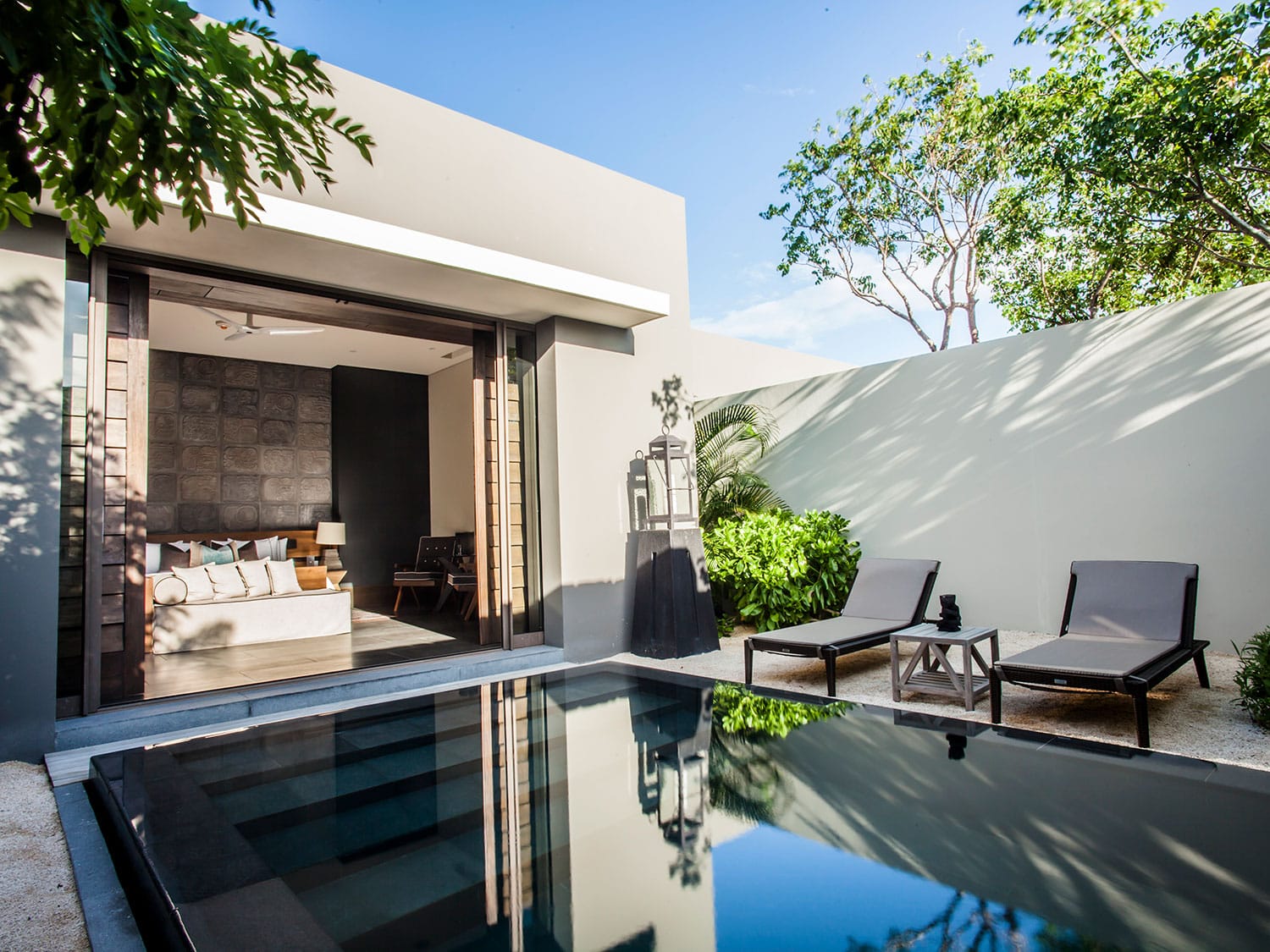 The private pool in one of the villas at NIZUC Resort and Spa in Cancun, Mexico.