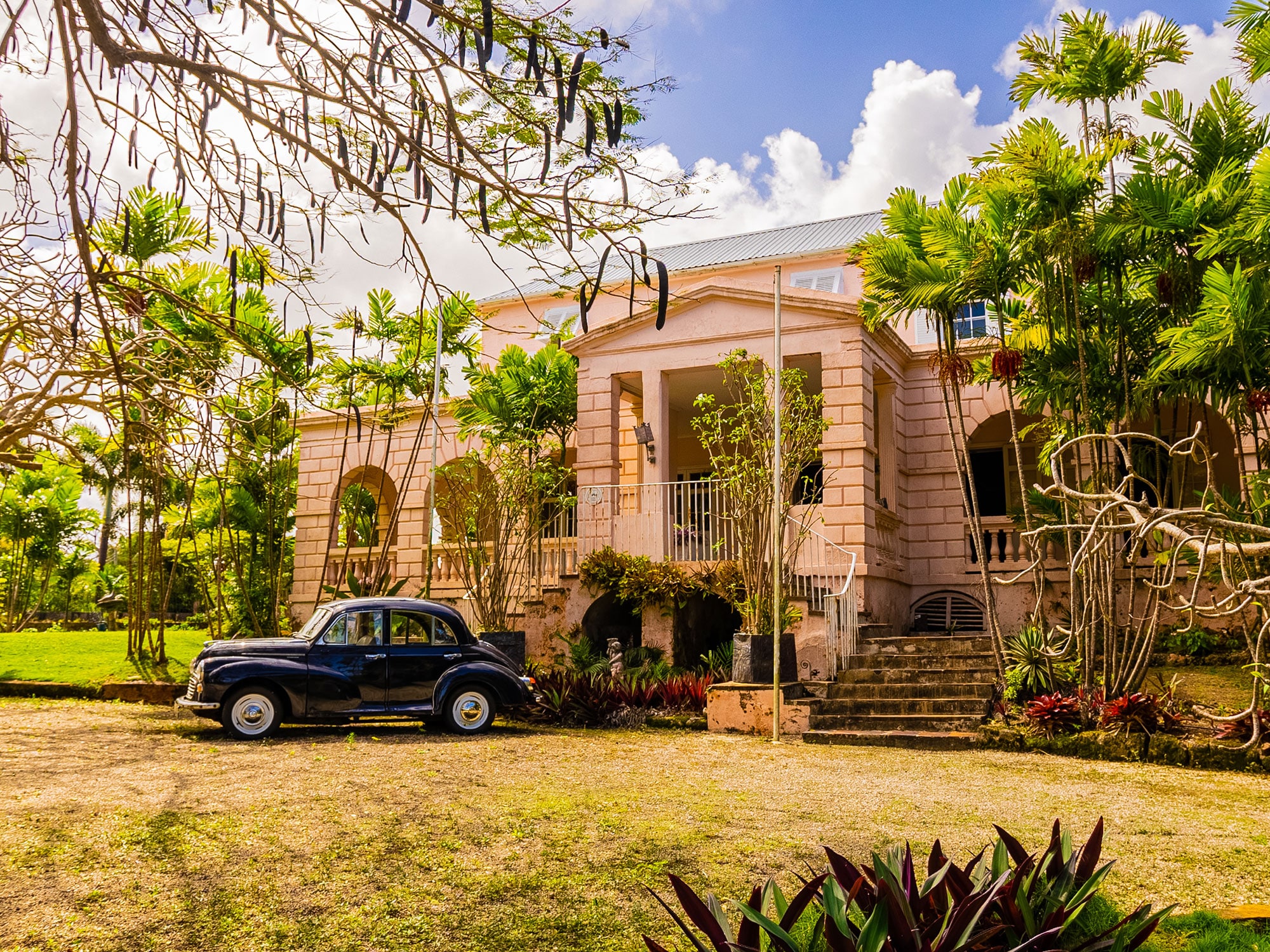 The exterior of the Clifton Hall Great House on the Caribbean island of Barbados.