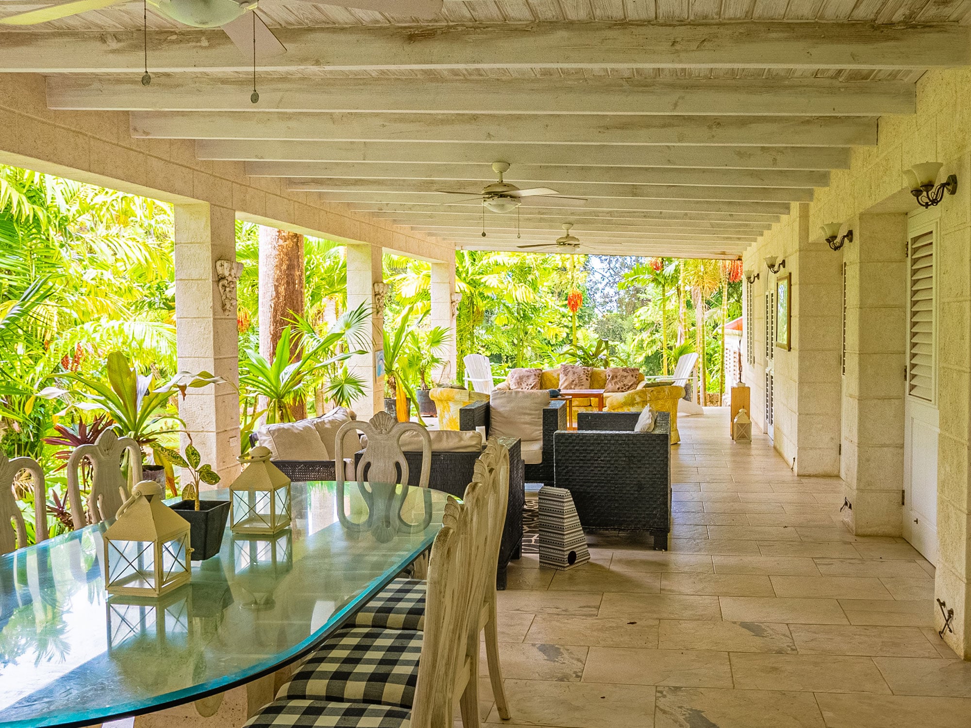 The patio of the Clifton Hall Great House on the Caribbean island of Barbados.