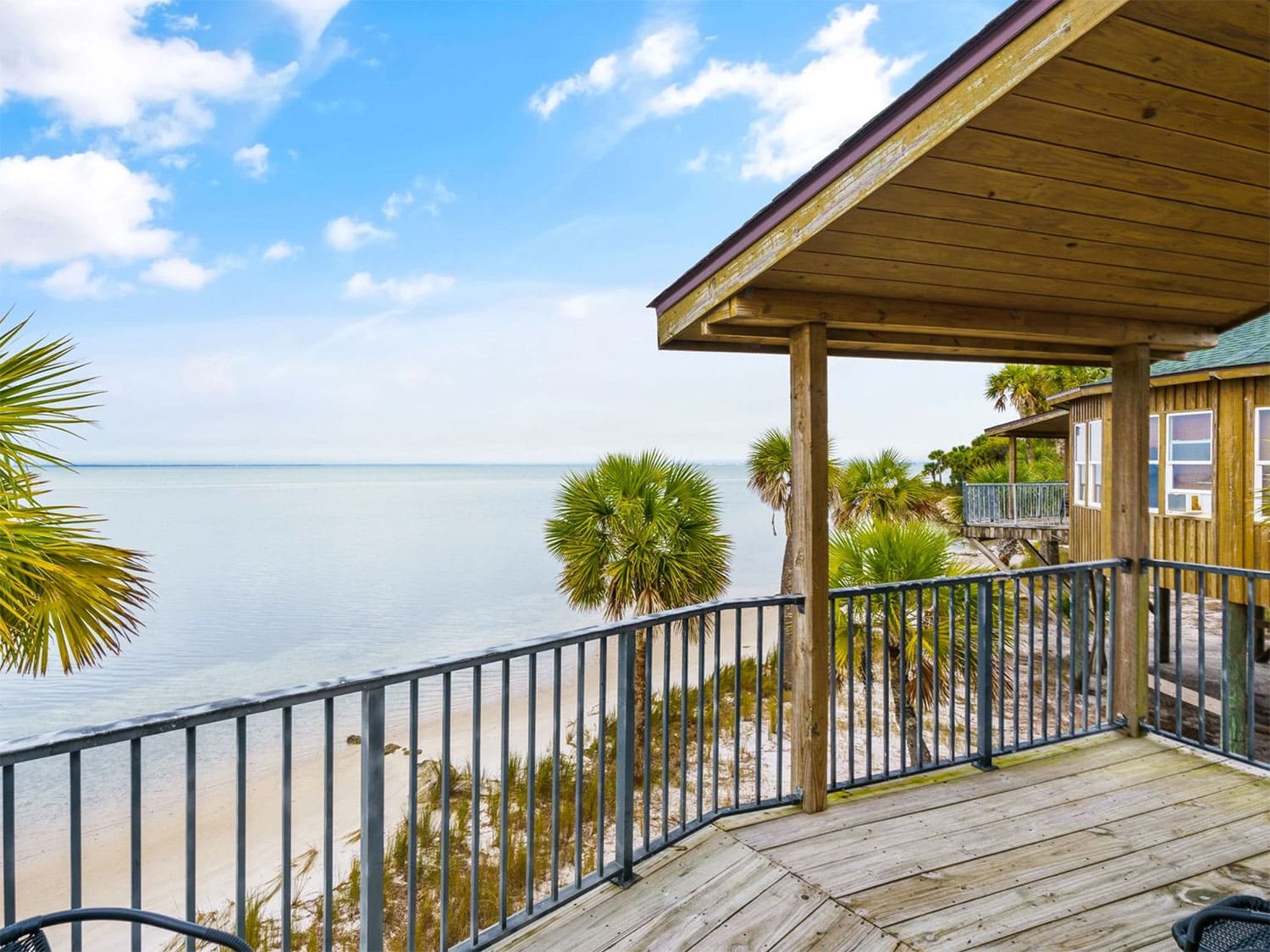 The view from the terrace of a beachside bungalow on Black’s Island in Florida.
