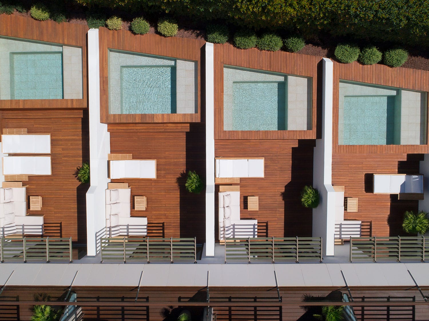 An aerial view of the new Pool Suites at Ibiza Gran Hotel in Spain's Balearic Islands.