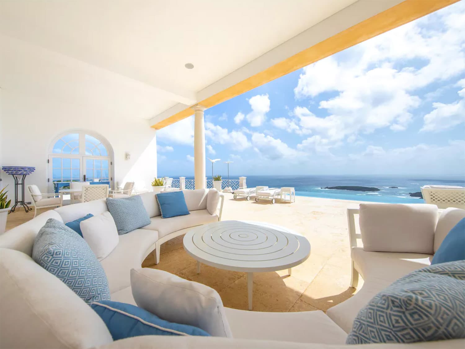 A view from the patio of The Terraces, a $200 million dream home on the Caribbean island of Mustique in St. Vincent and the Grenadines.