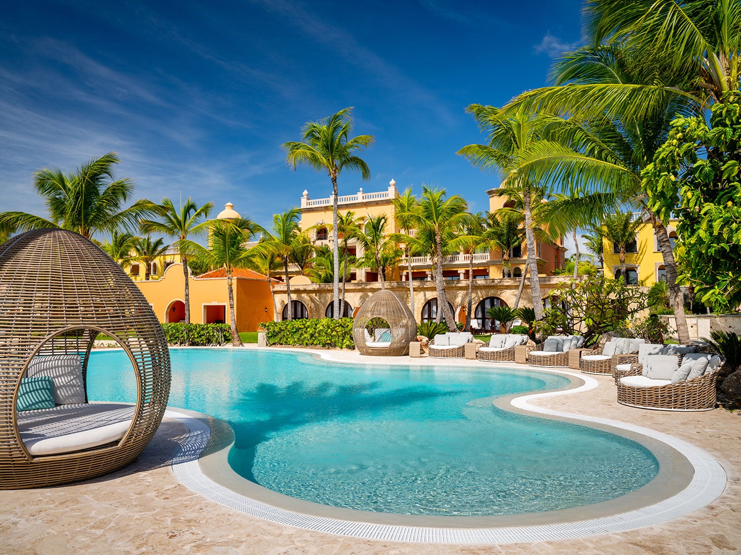 The pool area at Sanctuary Cap Cana, A Luxury Collection Adult All-inclusive Resort, in the Dominican Republic.