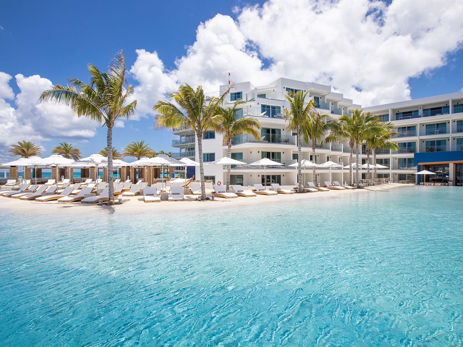 The popular pool at The Morgan Resort and Spa in the Caribbean island of St. Maarten.