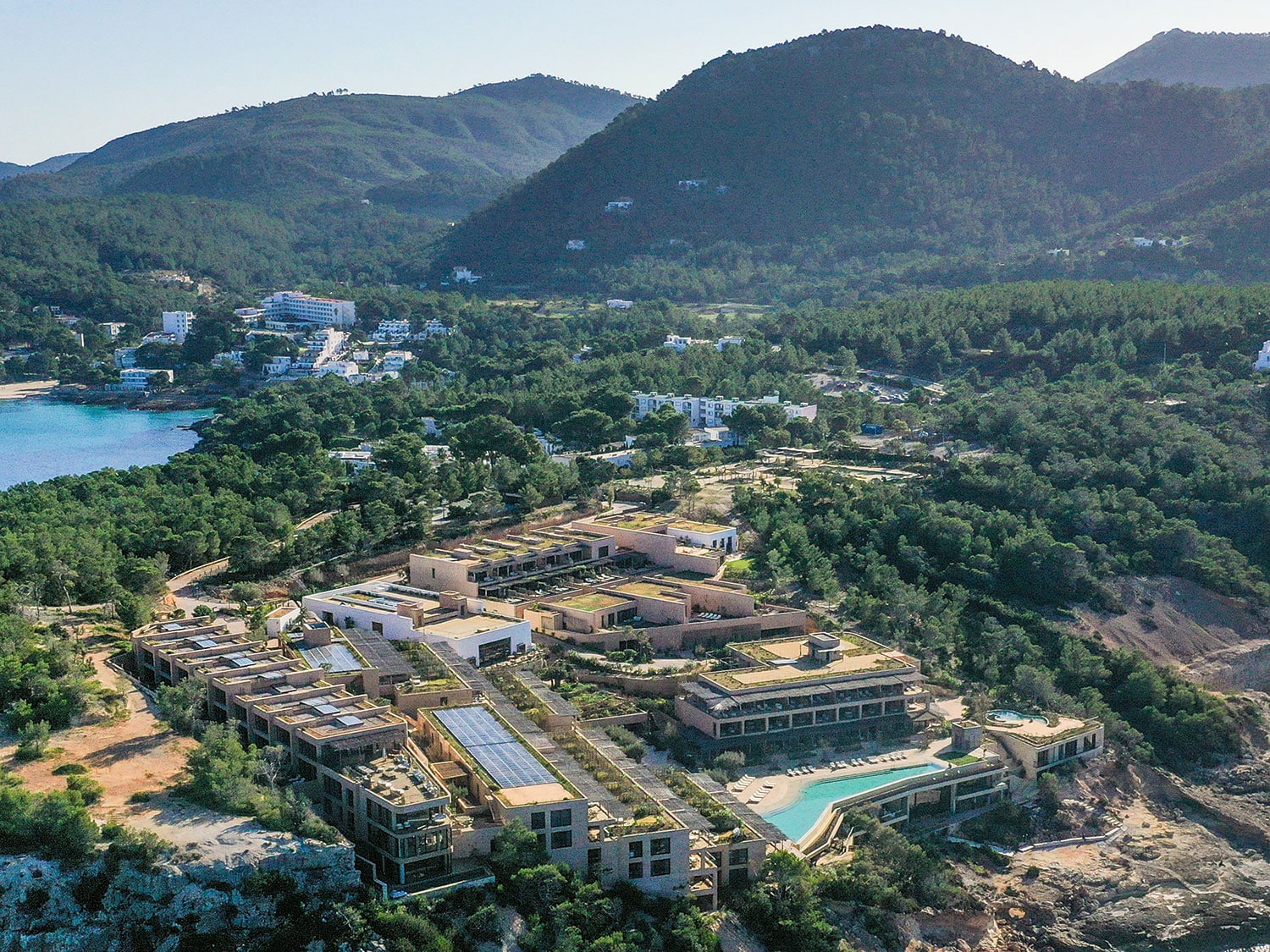 An aerial view of the Six Senses Ibiza resort in the Balearic Islands, Spain.