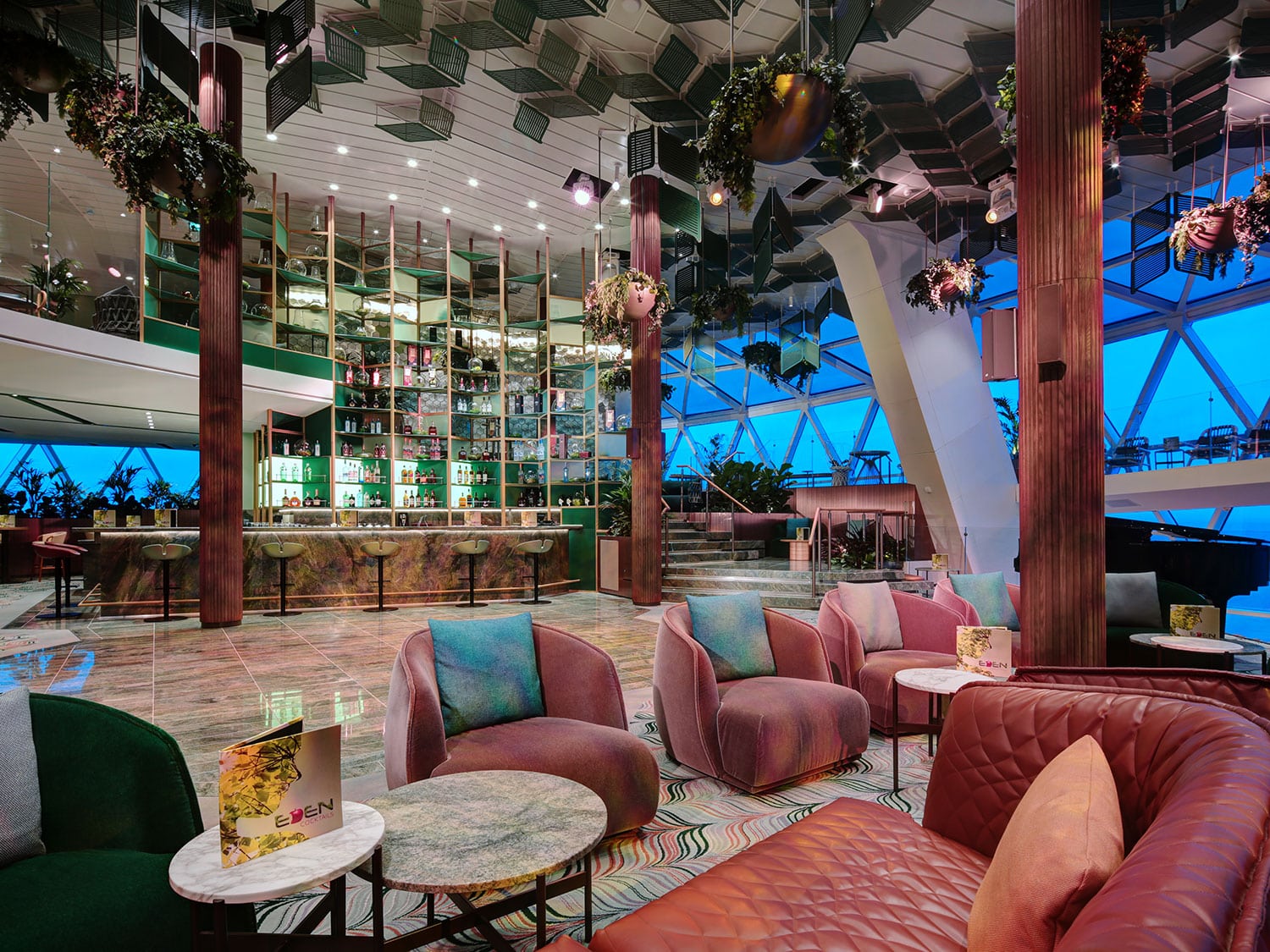The Eden bar and restaurant on the Celebrity Beyond cruise ship from Celebrity Cruises.