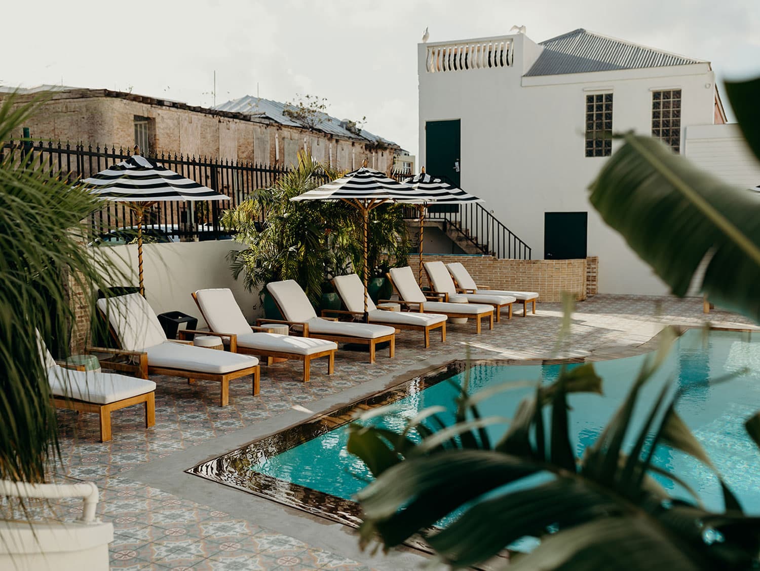 The private pool at the King Christian Hotel in the Caribbean island of St. Croix, U.S. Virgin Islands.