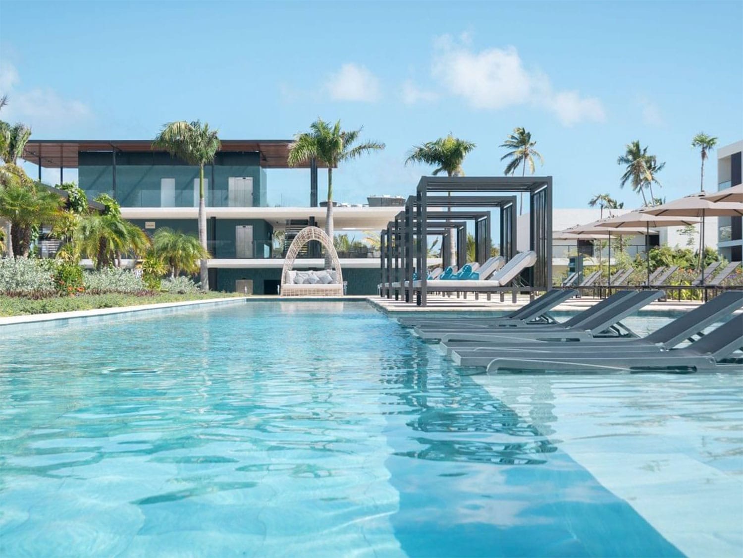 A view from one of the incredible pools at Live Aqua Beach Resort Punta Cana in the Dominican Republic.