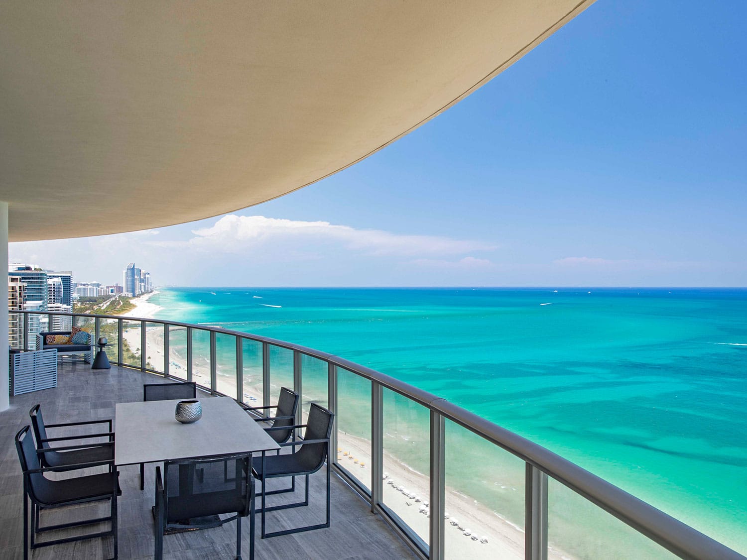 The view from the terrace of the presidential suite at the St. Regis Bal Harbour Resort in the South Florida village of Bal Harbour.