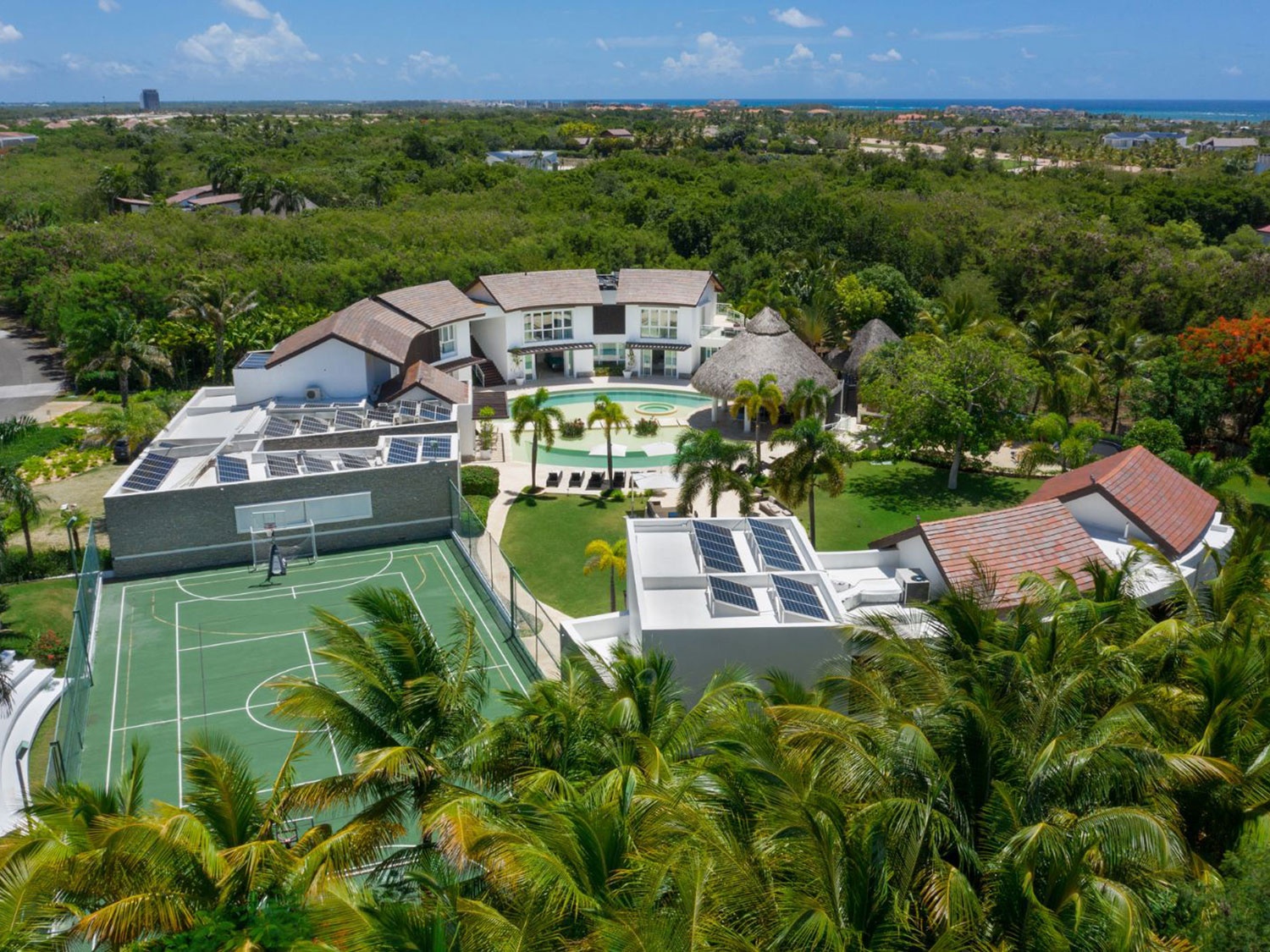 An aerial view of the Villa San Barela in Cap Cana, Dominican Republic.