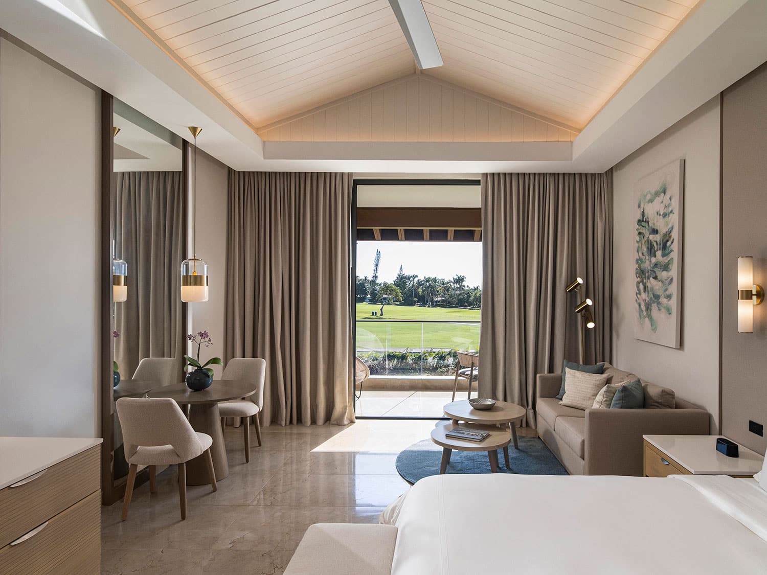 An interior view of the Premier Junior Suite at Casa de Campo Resort and Villas in the Dominican Republic.