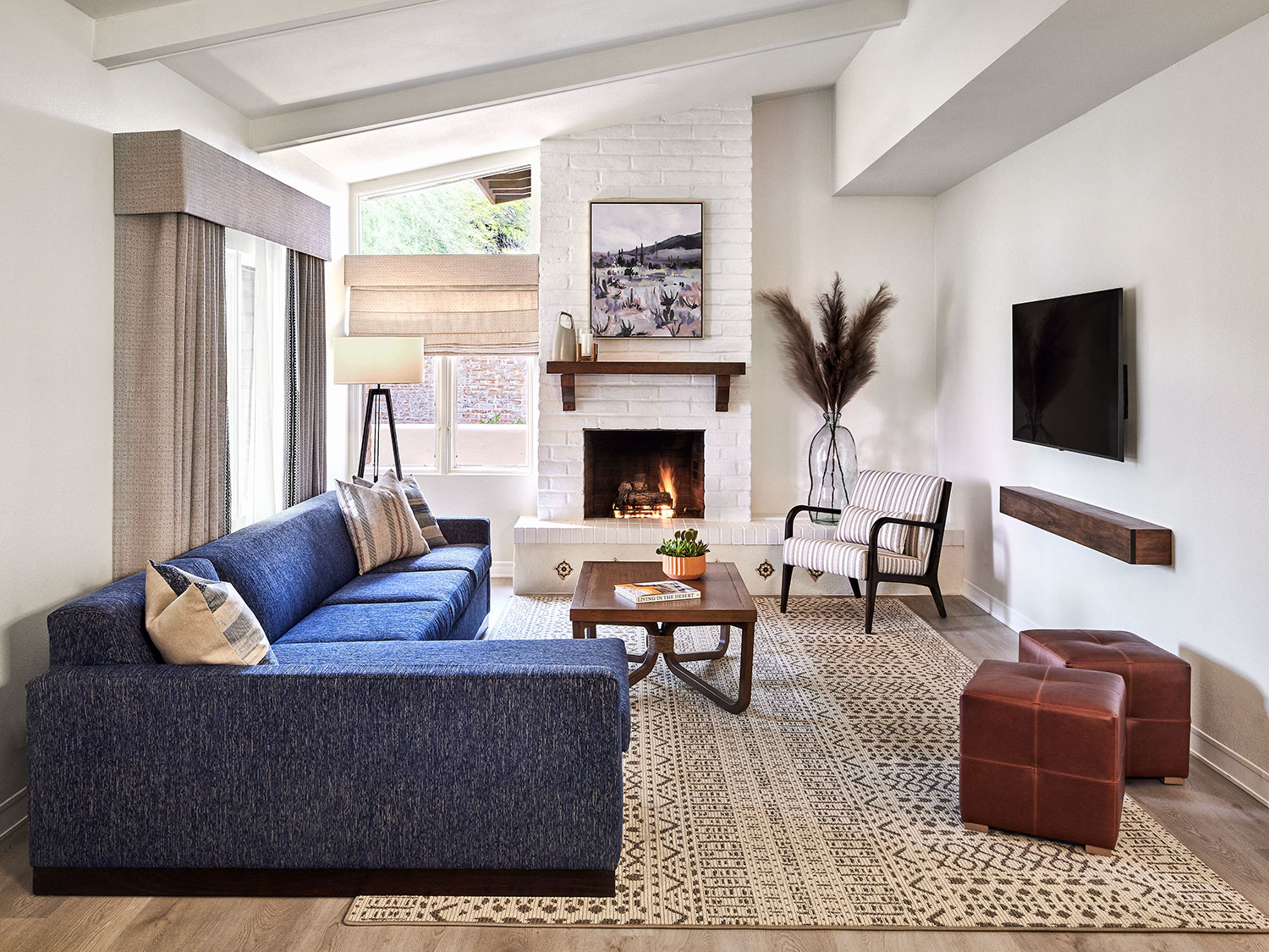 The interior living space of a hacienda suite at Omni Tucson National Resort in Arizona.