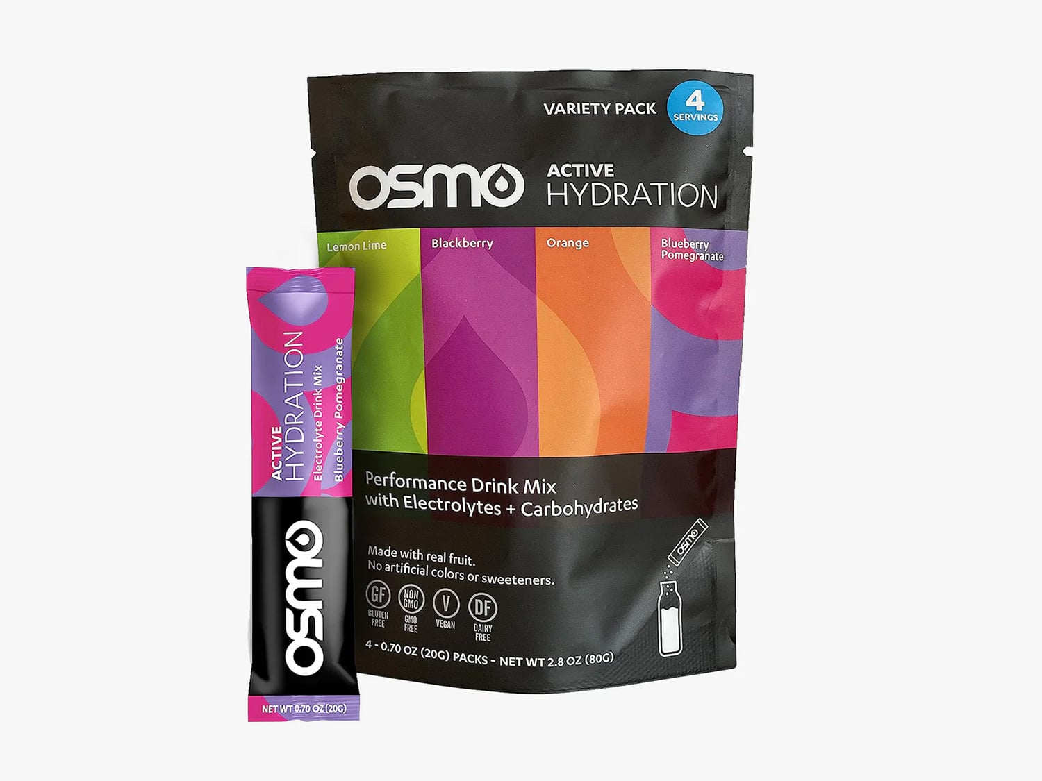 An assortment of Osmo Hydration packets