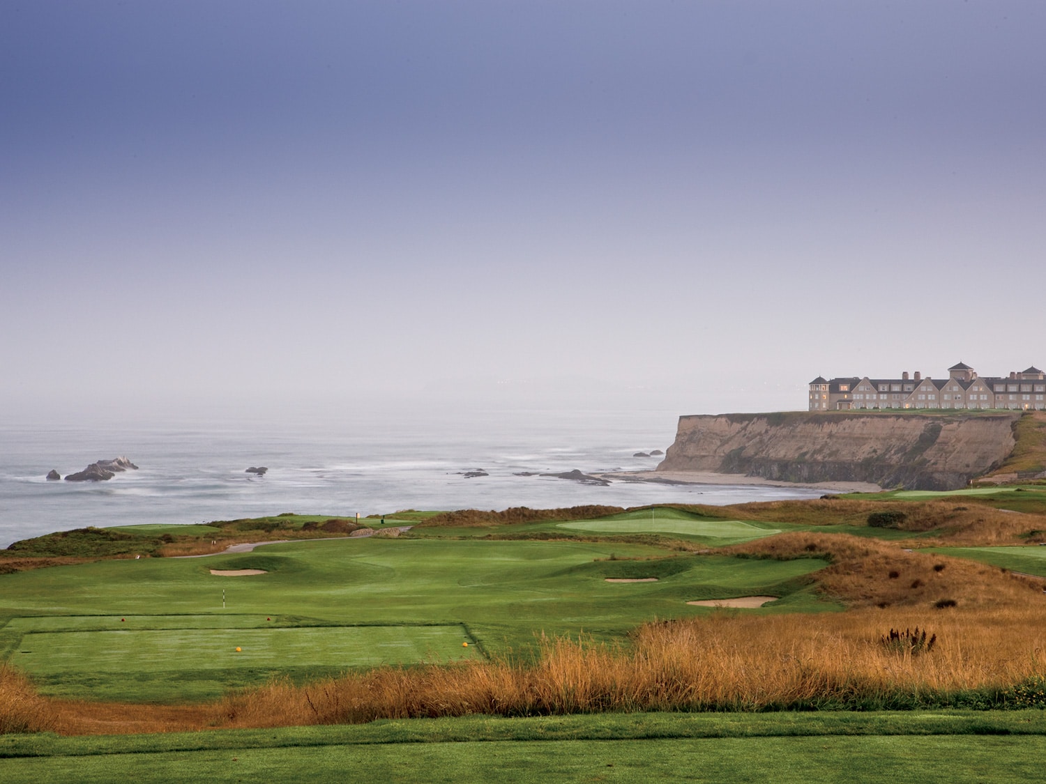 The 16th hole of the Ocean Course at The Ritz-Carlton Half Moon Bay resort in California.