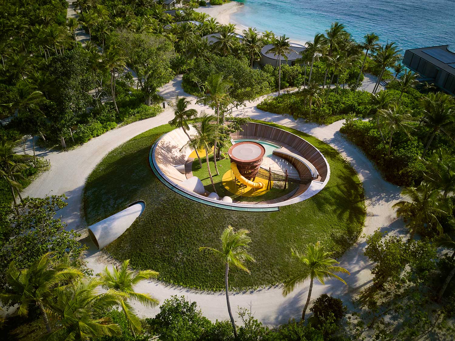 An aerial view of the kids’ club at The Ritz-Carlton Maldives, Fari Islands.