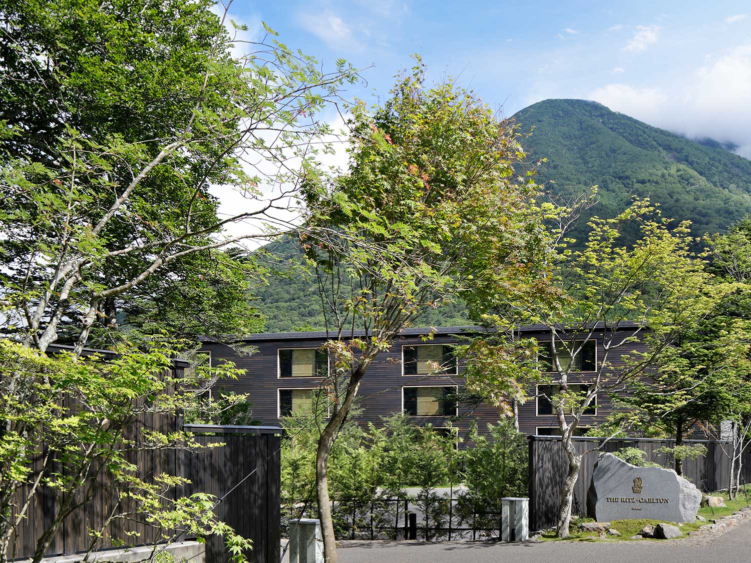 The exterior view of the entrance to The Ritz-Carlton, Nikko, in Japan.