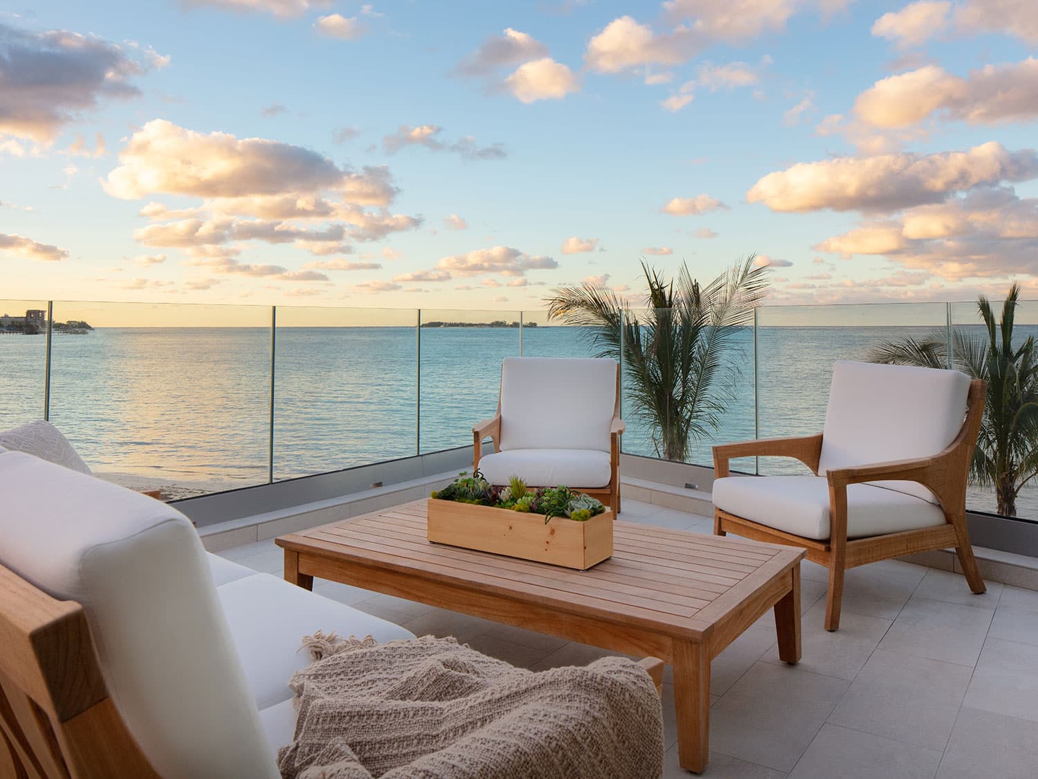 The view from the balcony of an Edge Suite at the Goldwynn Resort in Nassau, Bahamas.