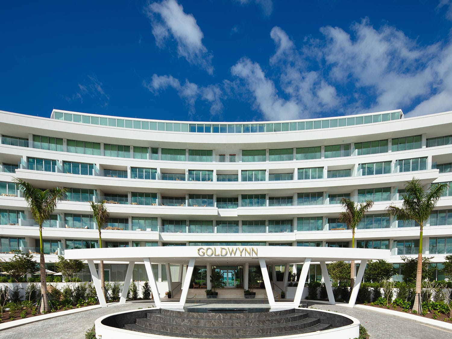 The exterior of the Goldwynn Resort in Nassau, Bahamas.