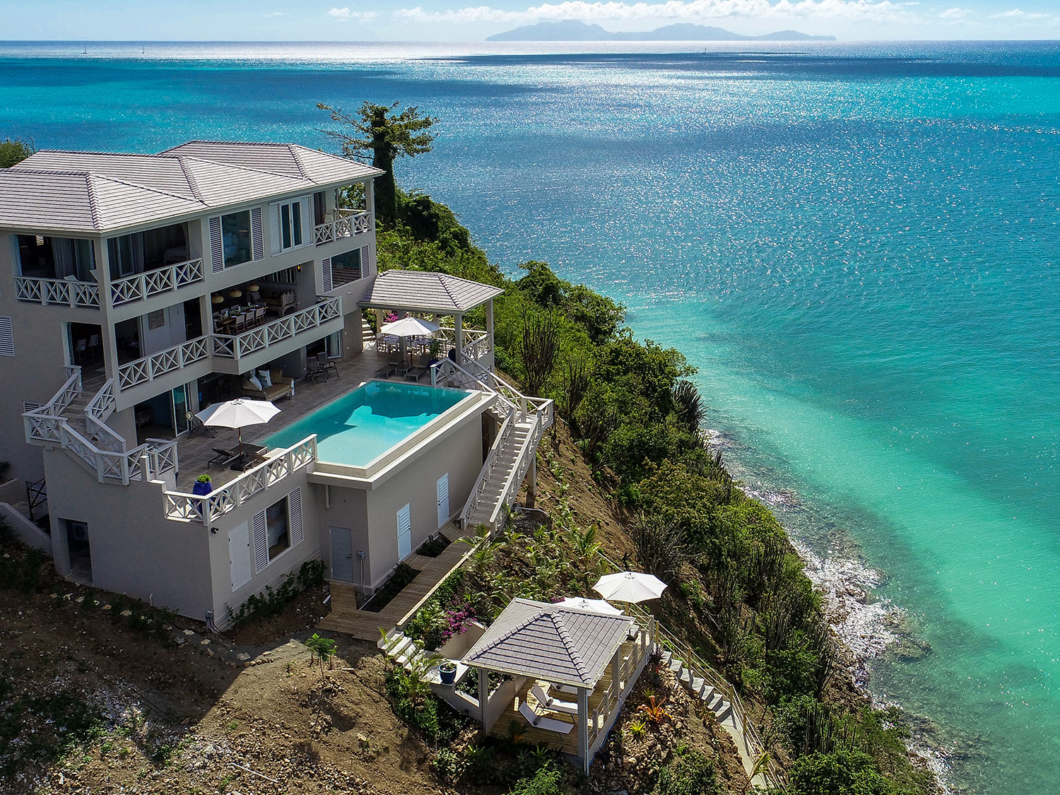 An exterior view of Villa Papillon in Antigua.